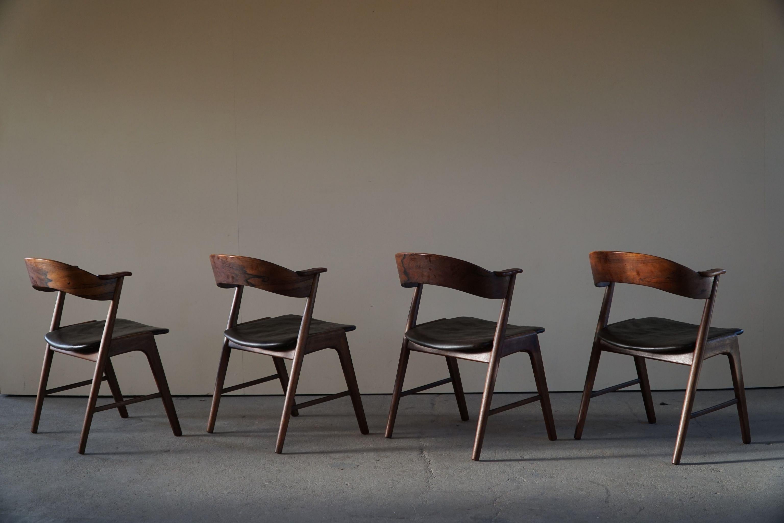 Danish Modern Dining Chairs by Kai Kristiansen for Korup, Model 32 in Rosewood 14