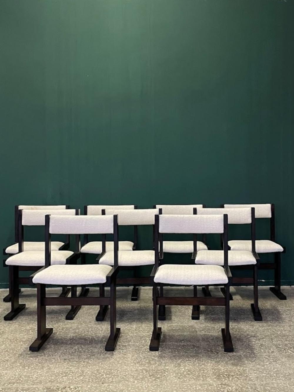 Sillas de comedor modernas danesas de Poul H. Poulsen para Gangso Mobler Años 70 Danés
