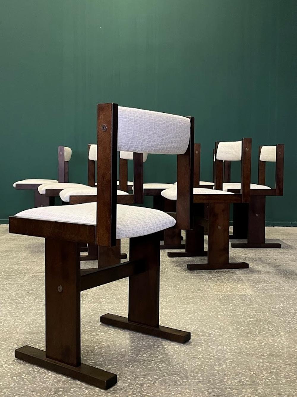 Sillas de comedor modernas danesas de Poul H. Poulsen para Gangso Mobler Años 70 finales del siglo XX