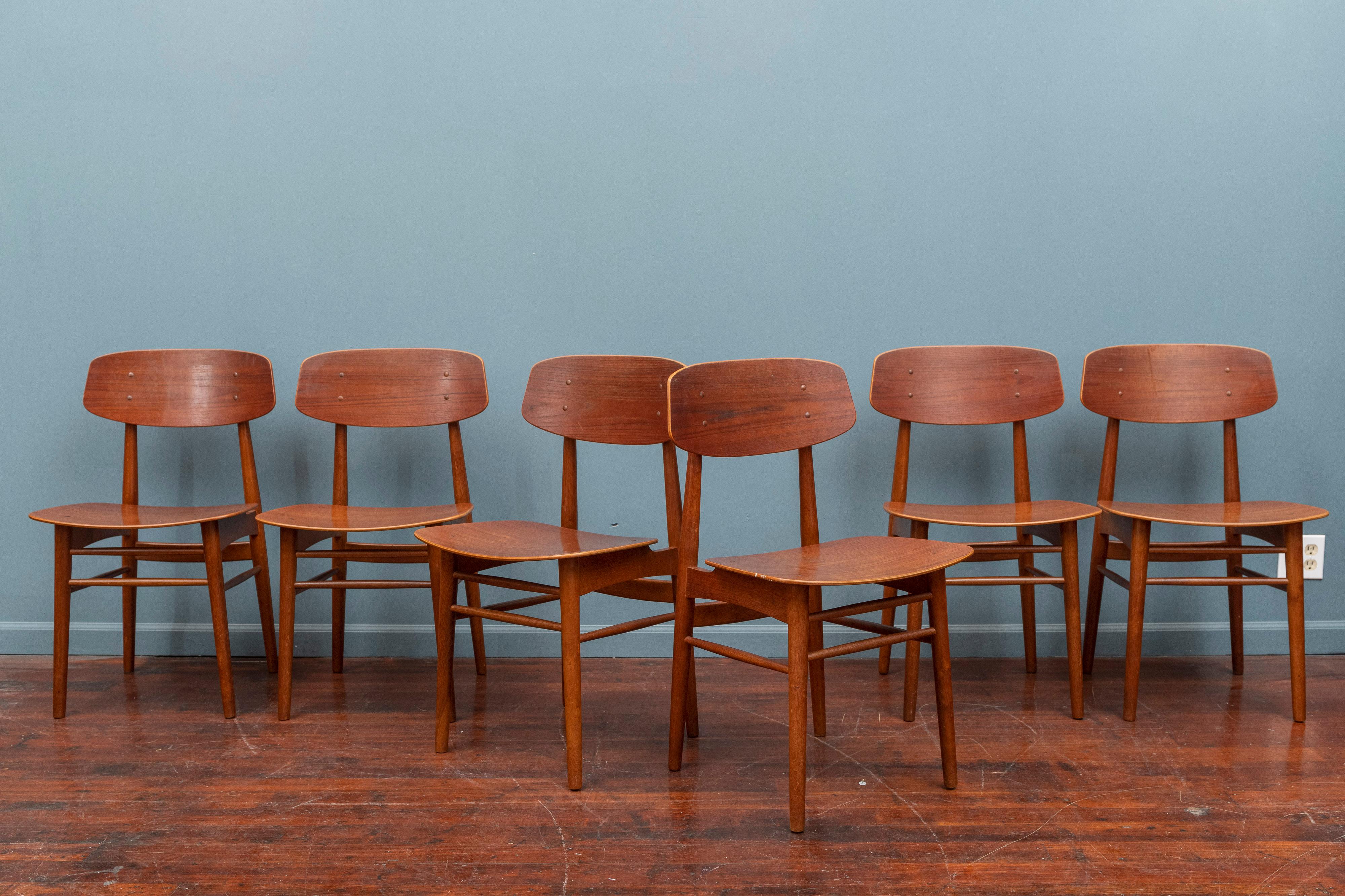Danish Scandinavian Modern Dining Chairs by Borge Mogensen