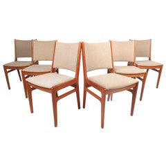 Vintage Danish Modern Dining Chairs, Set of 6