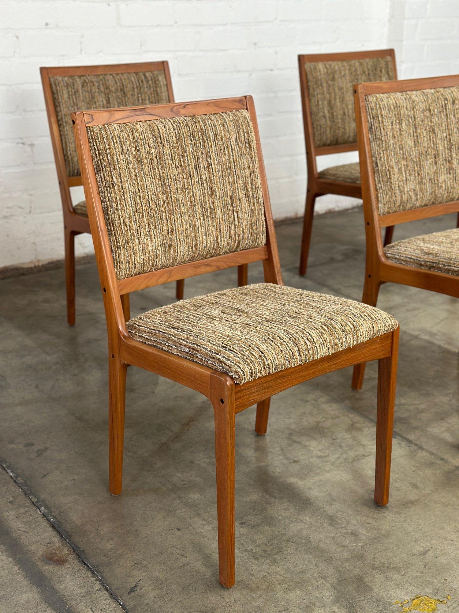 Fabric Danish Modern Dining Chairs - Set of Six For Sale