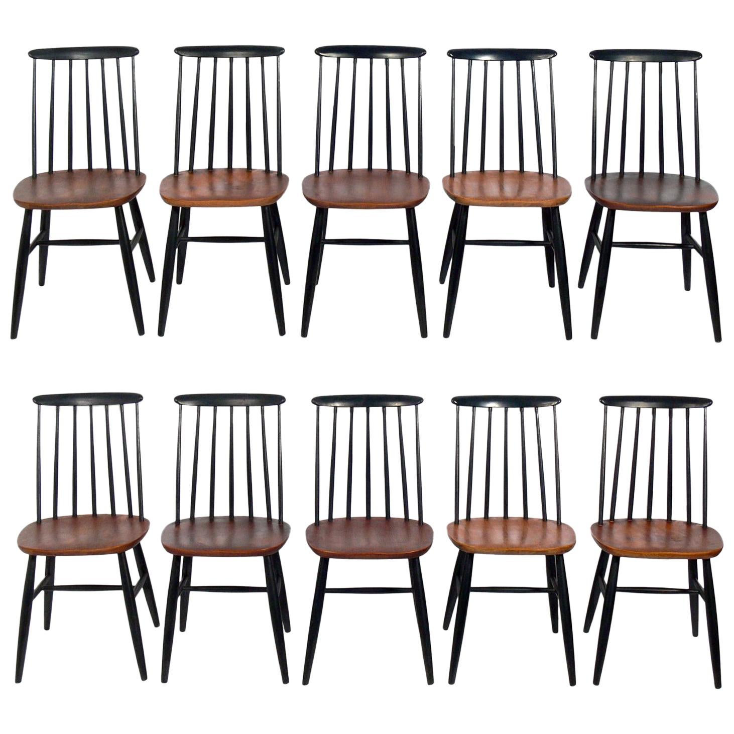 Danish Modern Dining Chairs Set of Ten