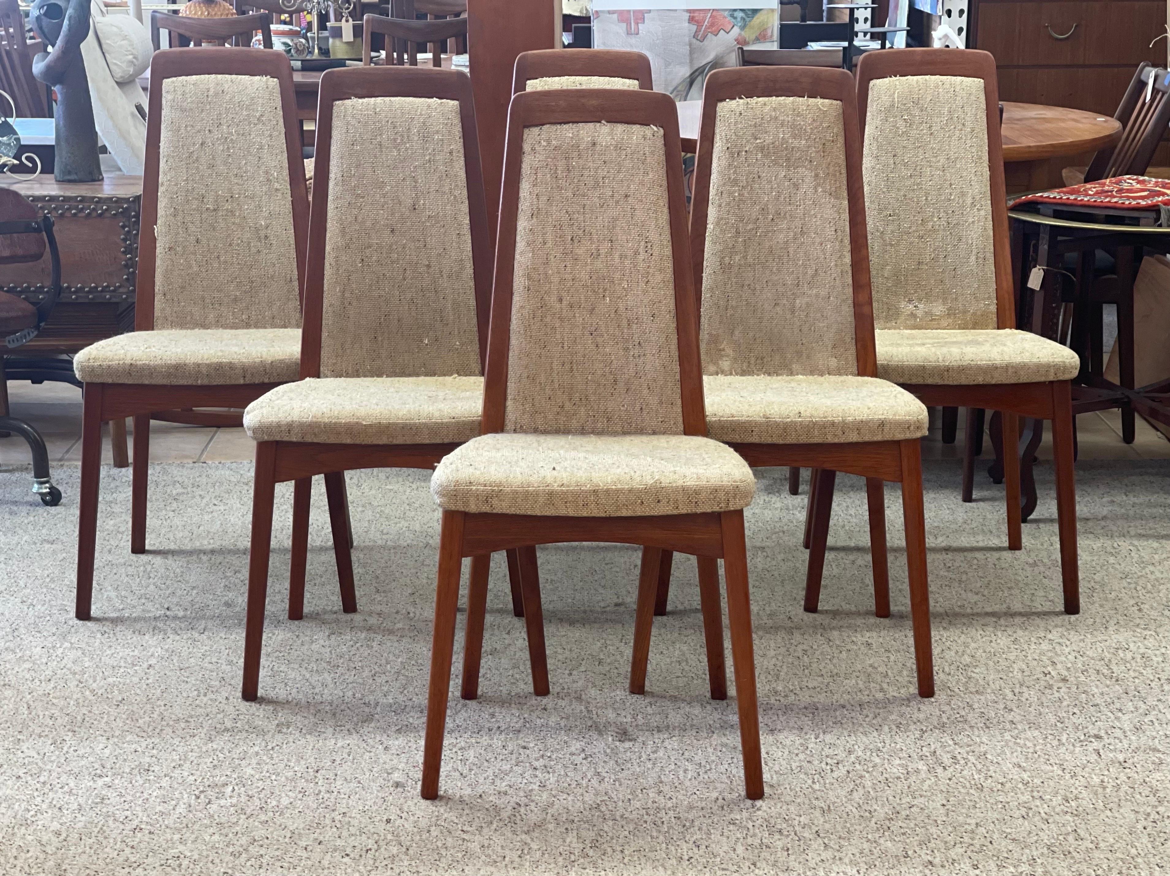 Danish Modern Dining Chairs with Designers Stamp For Sale 5