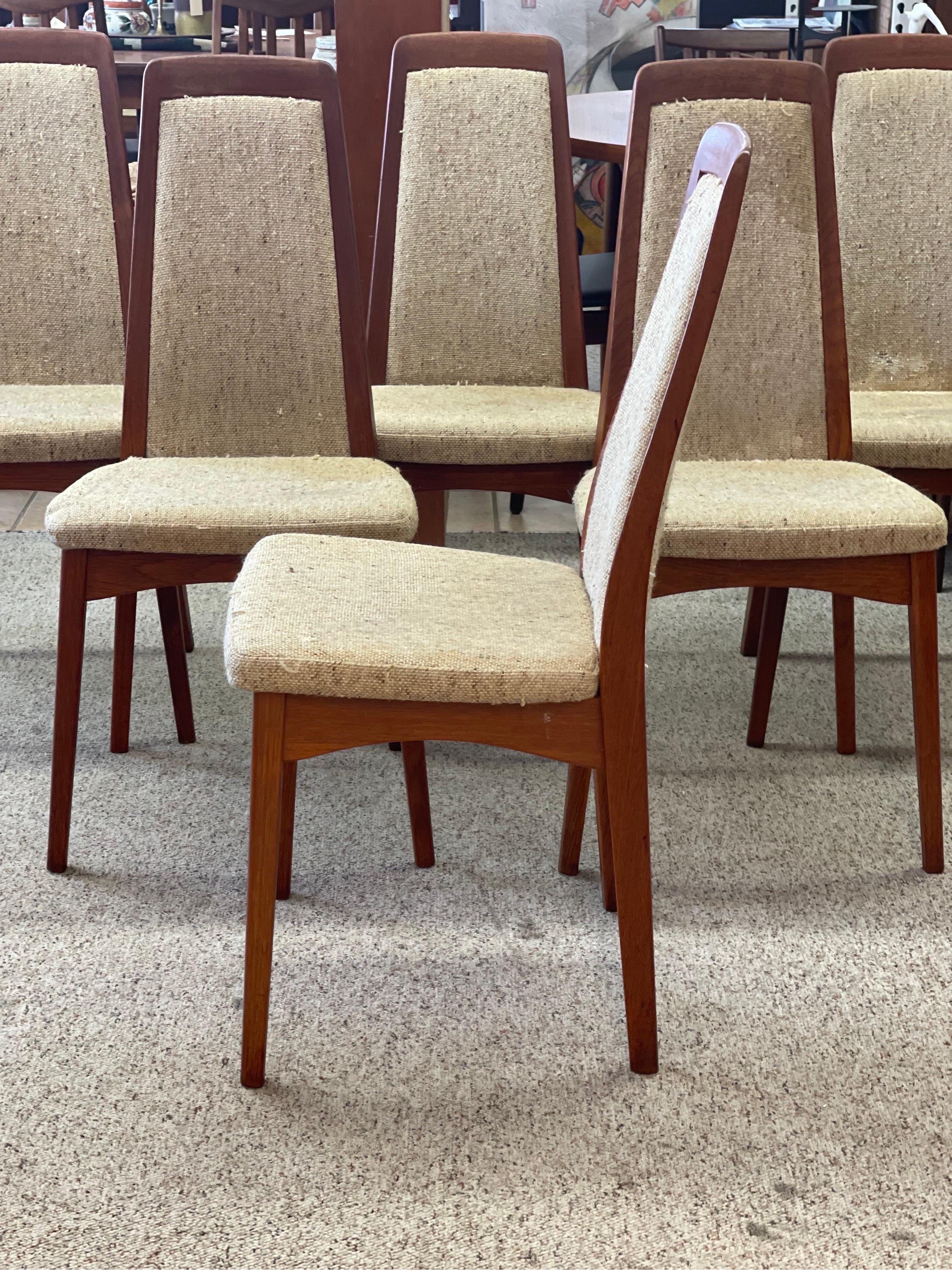 Danish Modern Dining Chairs with Designers Stamp In Good Condition For Sale In Seattle, WA