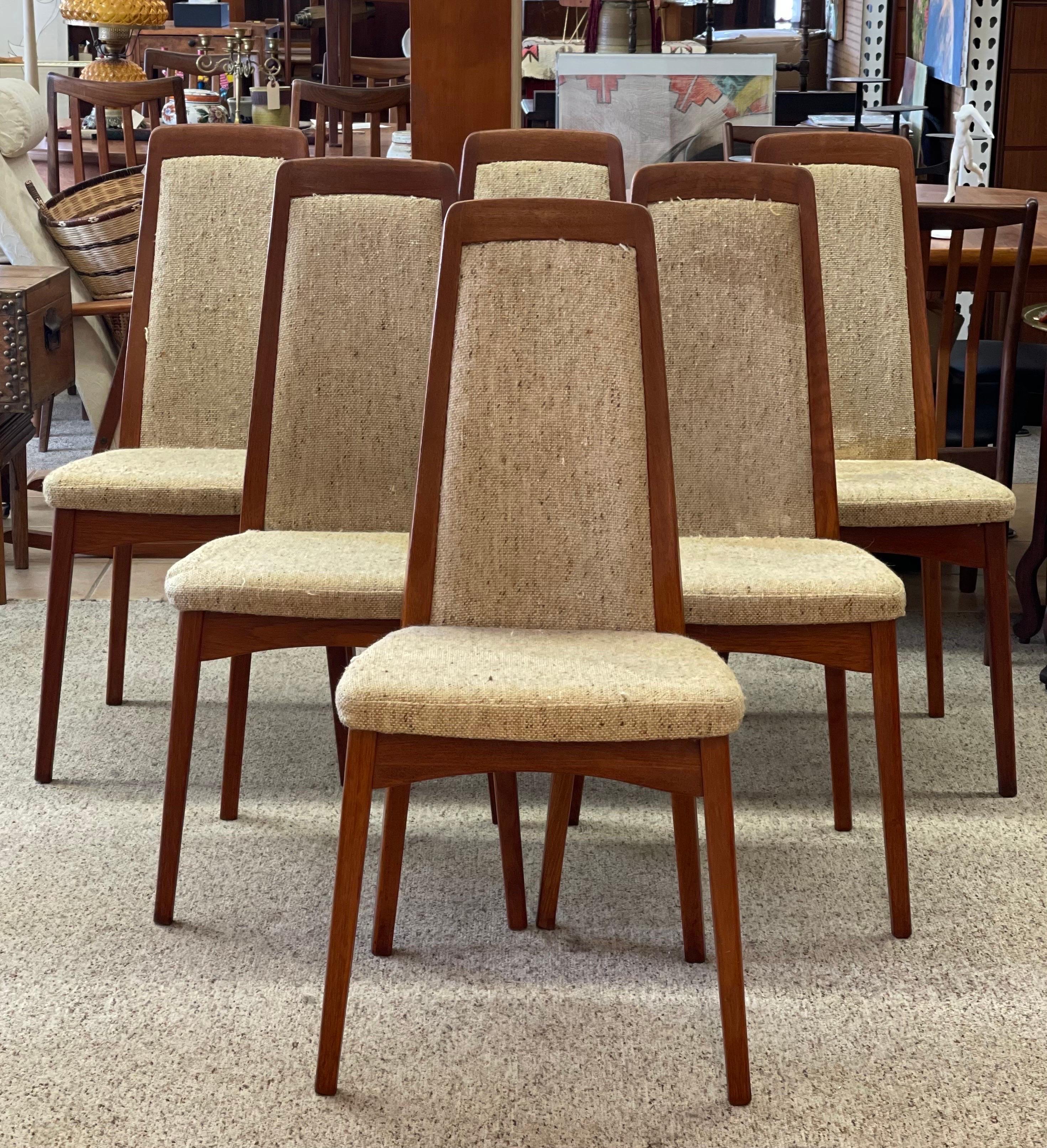 Danish Modern Dining Chairs with Designers Stamp For Sale 1