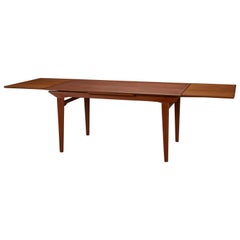 Danish Modern Dining Table with Two Pull-Out Leaves