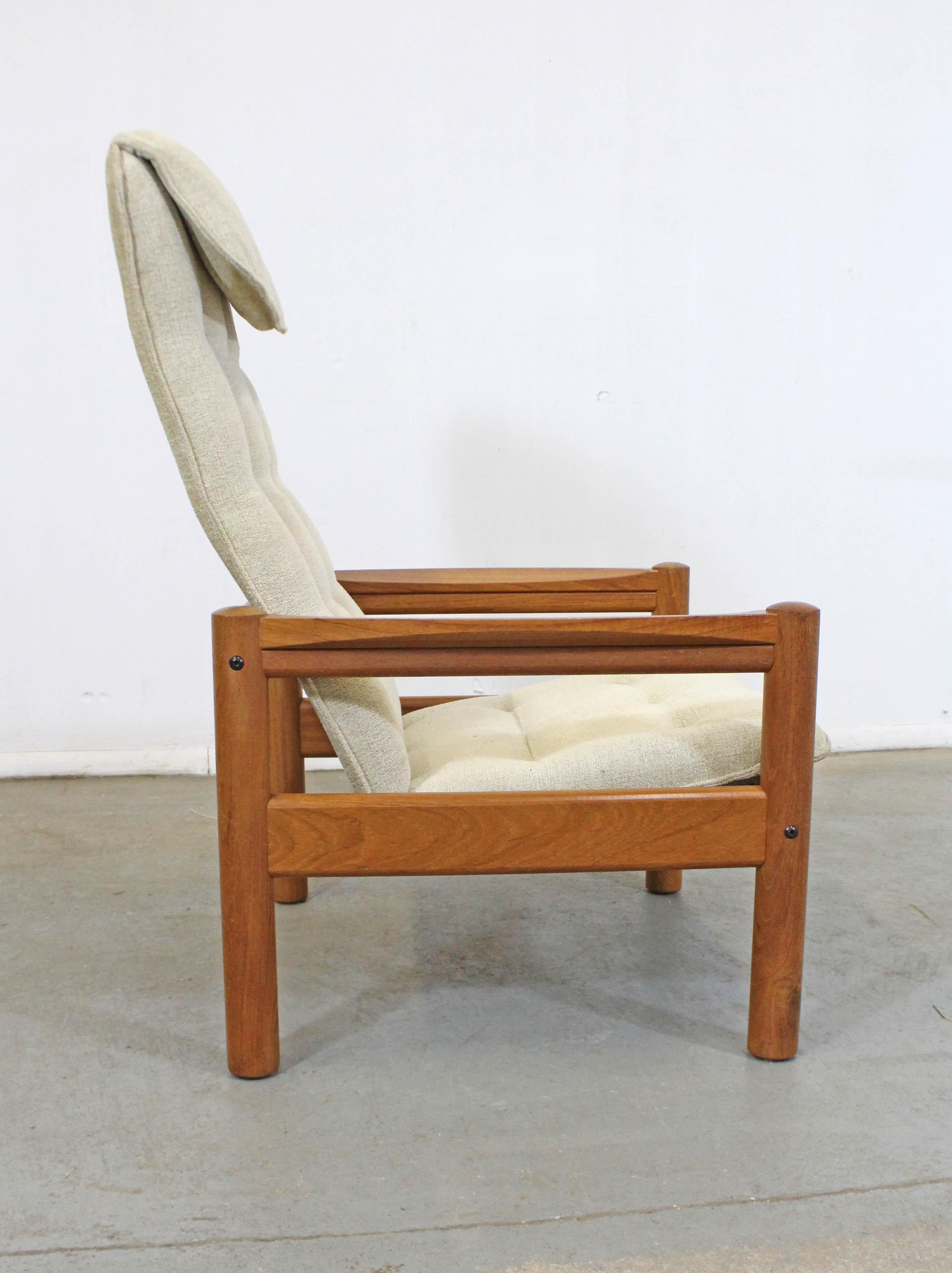 Scandinavian Modern Danish Modern Domino Mobler Tufted High-Back Teak Lounge Chair