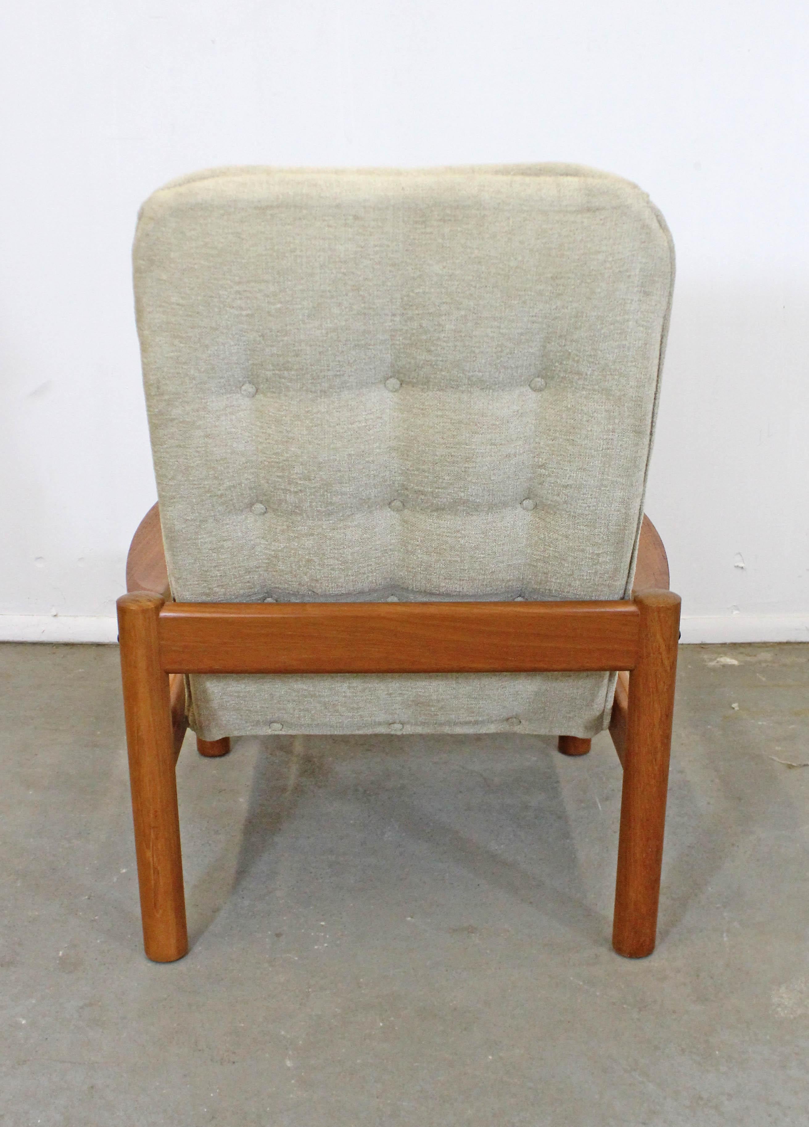 Danish Modern Domino Mobler Tufted High-Back Teak Lounge Chair In Good Condition In Wilmington, DE