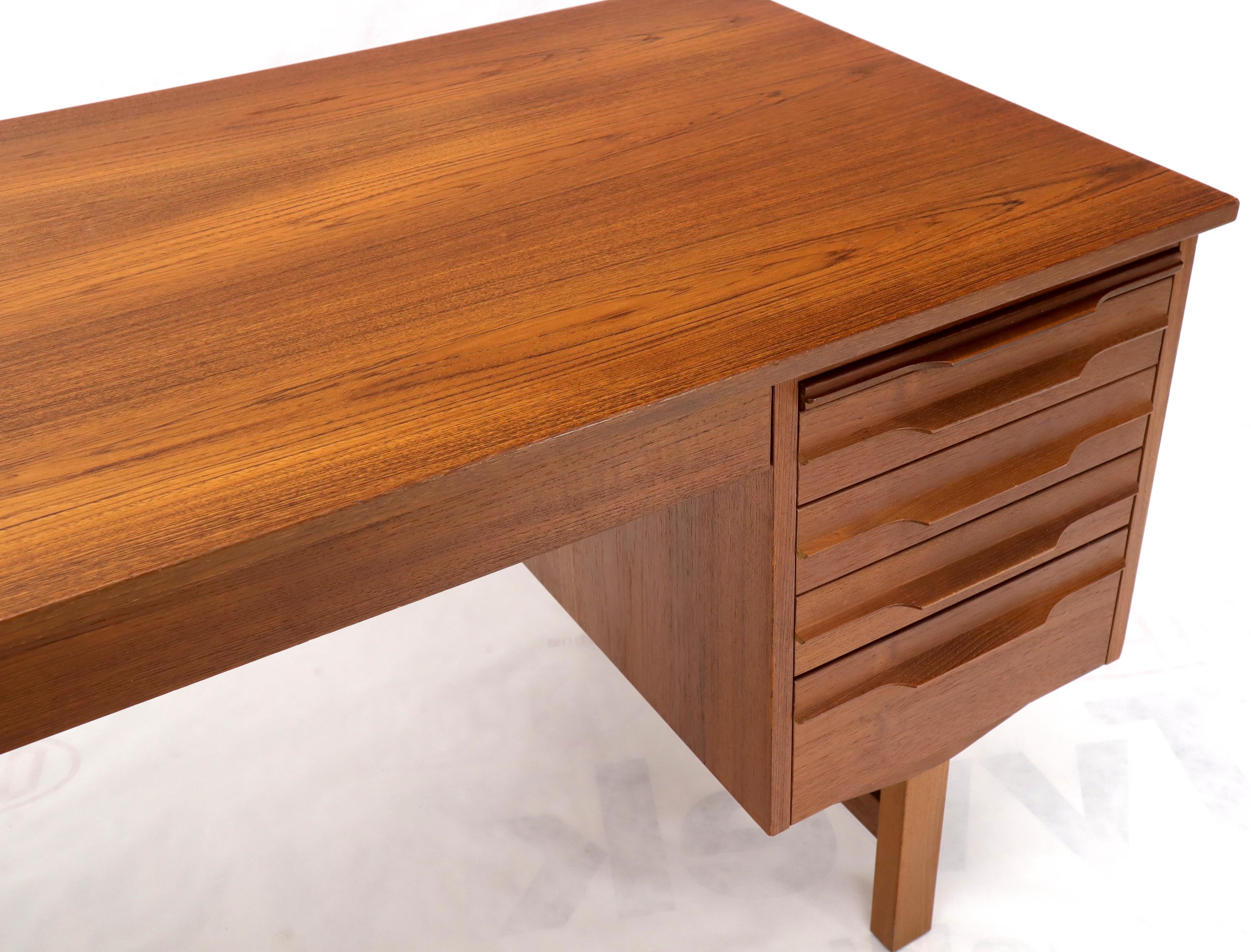 Danish Modern Double Pedestal Teak Desk Writing Table 6