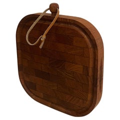 Tabla de cortar de teca maciza danesa moderna de doble cara Bandeja