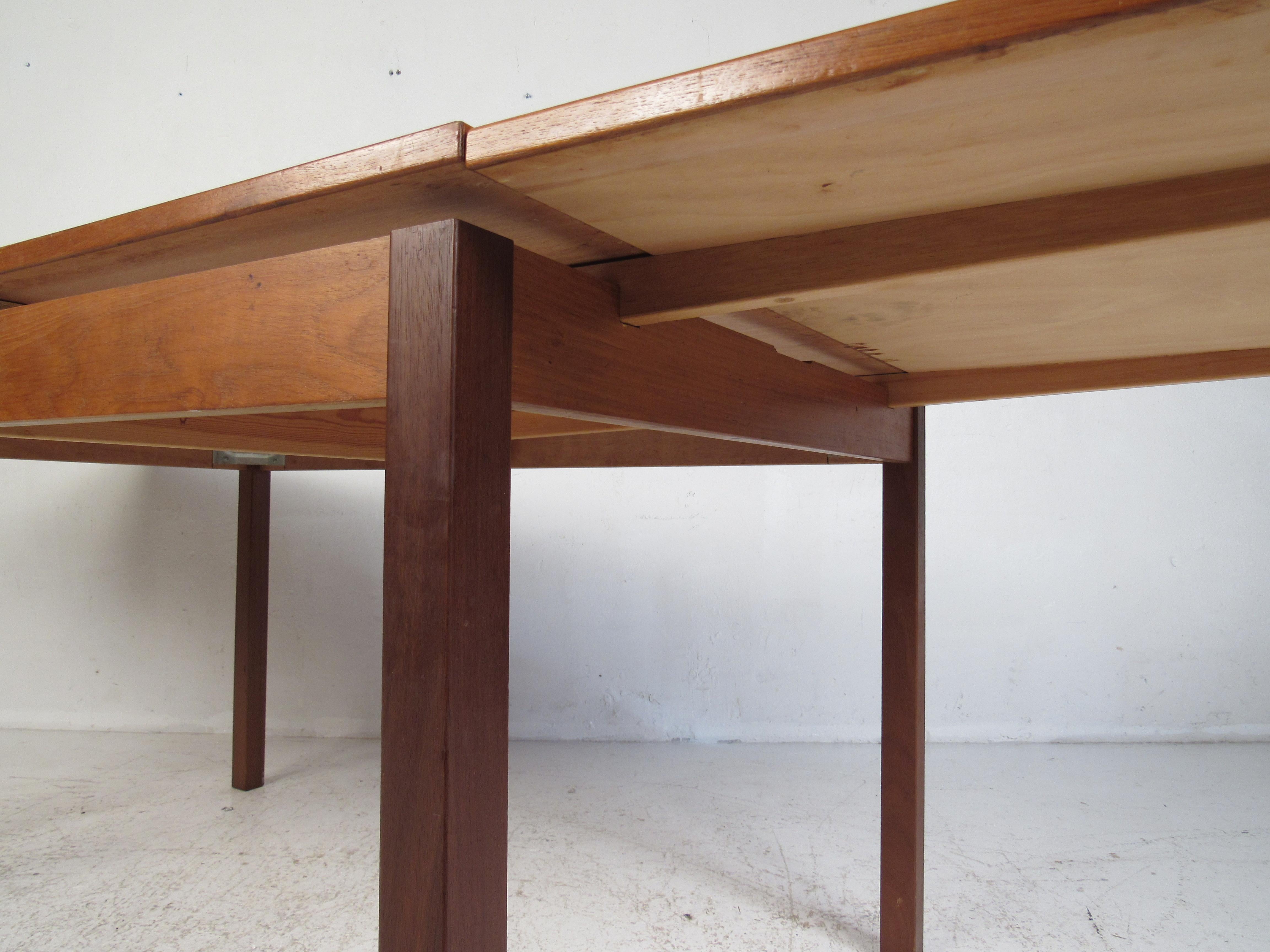 Mid-Century Modern Danish Modern Draw Leaf Dining Table by Ansager Mobler