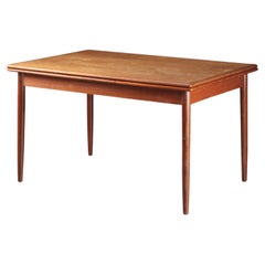 Vintage Danish Modern Draw Leaf Dining Table in Teak