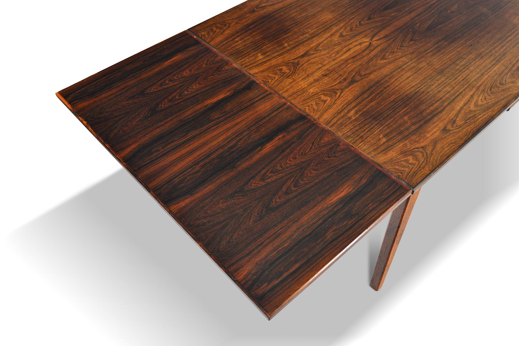 20th Century Danish Modern Draw Leaf Rosewood Dining Table by E.W. Bach