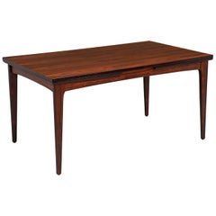 Danish Modern Draw-Leaf Rosewood Dining Table by Heltborg Møbler