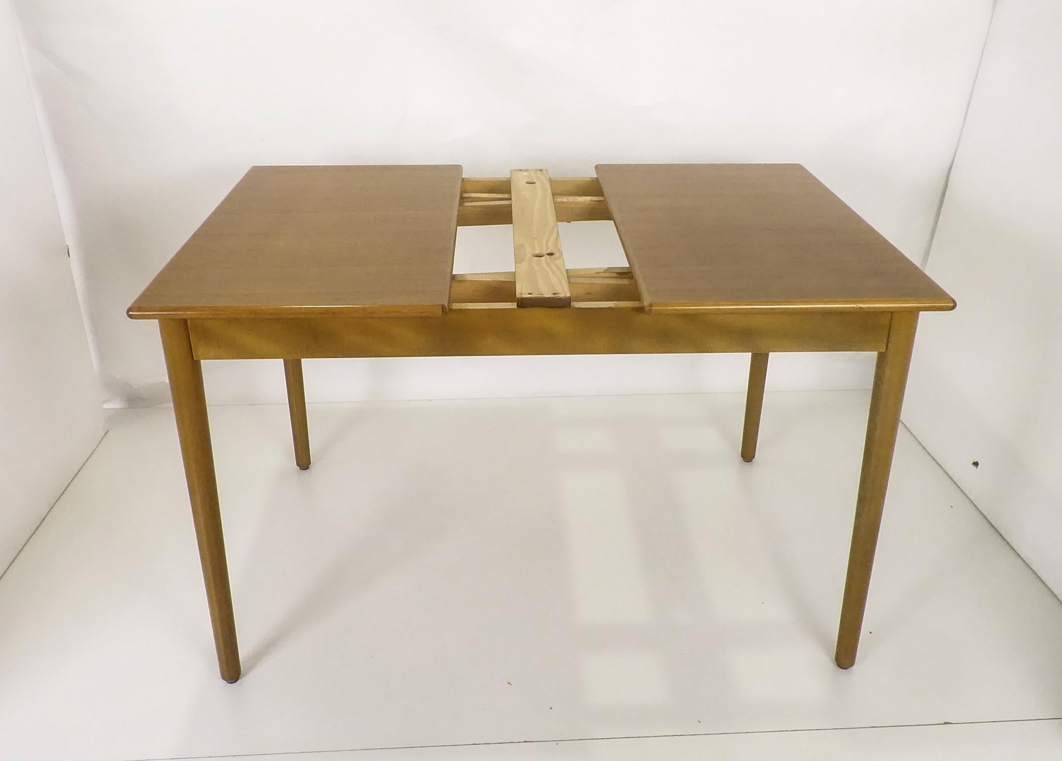 Mid-20th Century Danish modern draw leaf teak extending dining table  manufactured by AM Møbler  For Sale