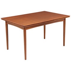 Danish Modern Draw-Leaf Walnut Dining Table