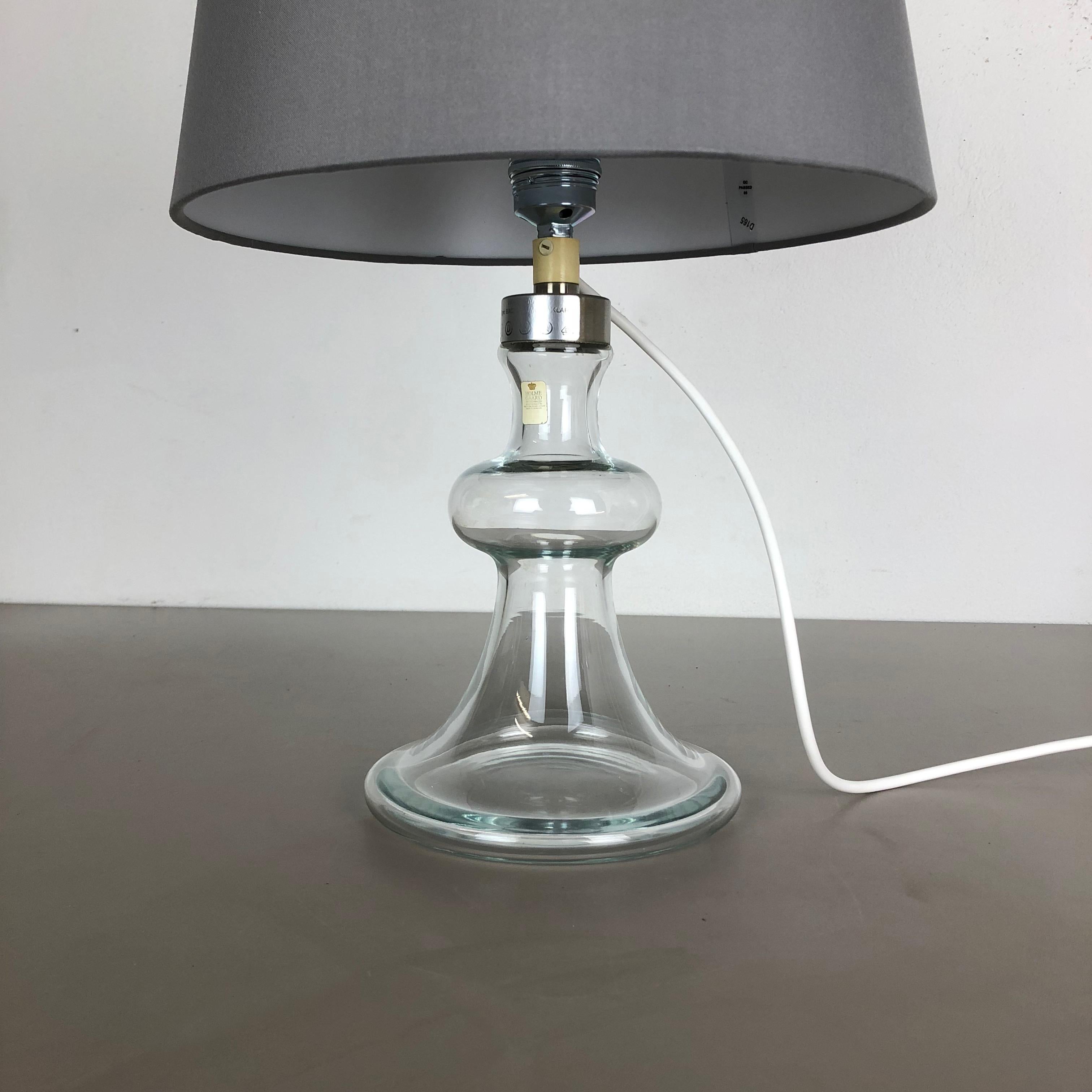 Danese Base per lampada da tavolo moderna danese a goccia in vetro trasparente di Holmegaard, Danimarca, anni '60 in vendita