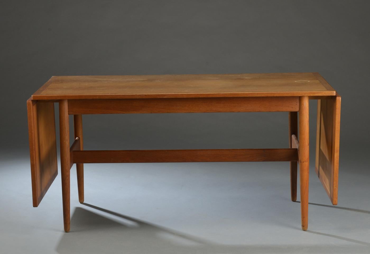 Veneer Danish Modern Drop-Leaf Dining Table