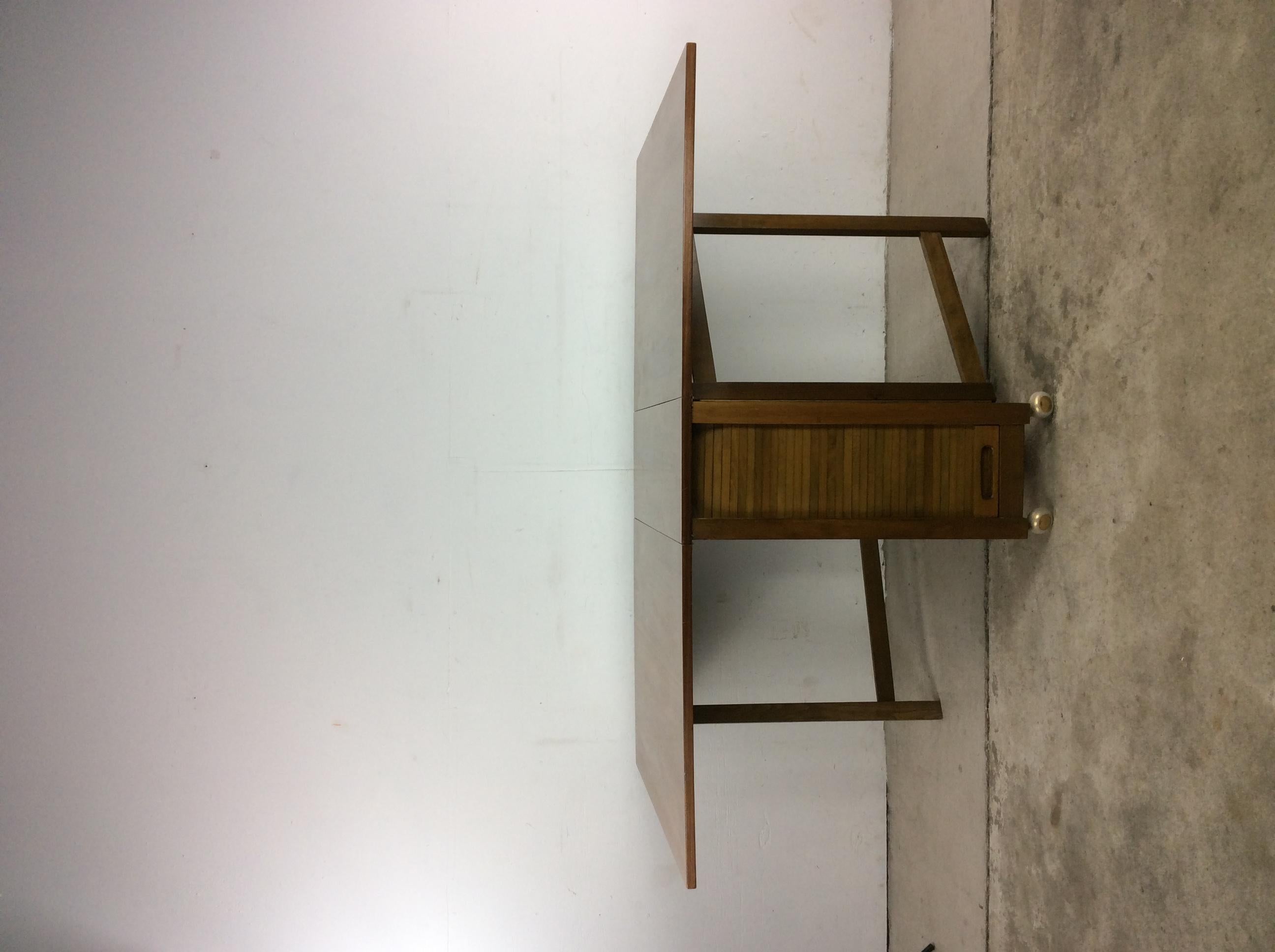 Danish Modern Drop Leaf Dining Table with 4 Folding Chairs 5