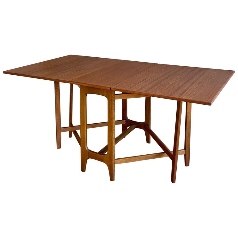 Danish Modern DropLeaf Teak Dining Table at 1stDibs