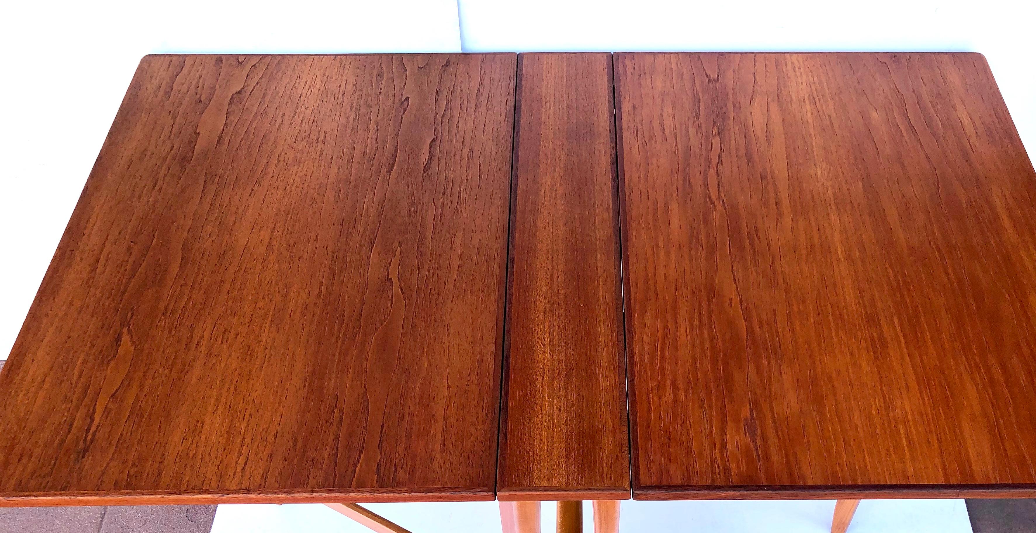 20th Century Danish Modern Drop-Leaf Teak Table by Bendt Winge for Kleppes Møbelfabrikk