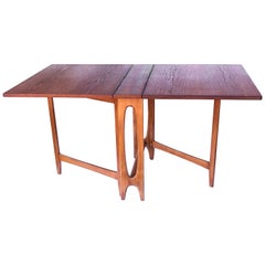 Danish Modern Drop-Leaf Teak Table by Bendt Winge for Kleppes Møbelfabrikk