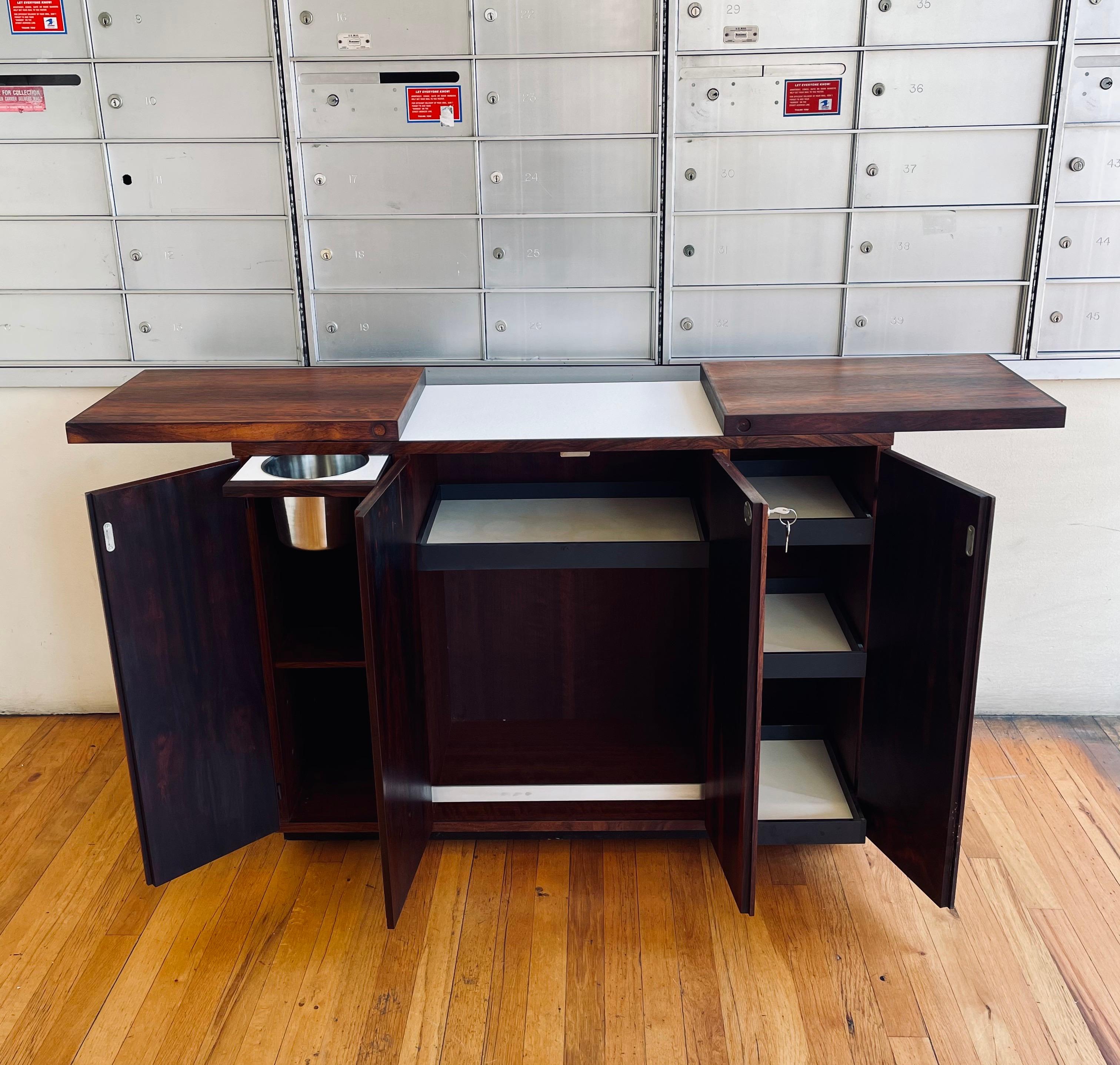 Scandinavian Modern Danish Modern Dry Mini Bar Cabinet in Rosewood by Dyrlund