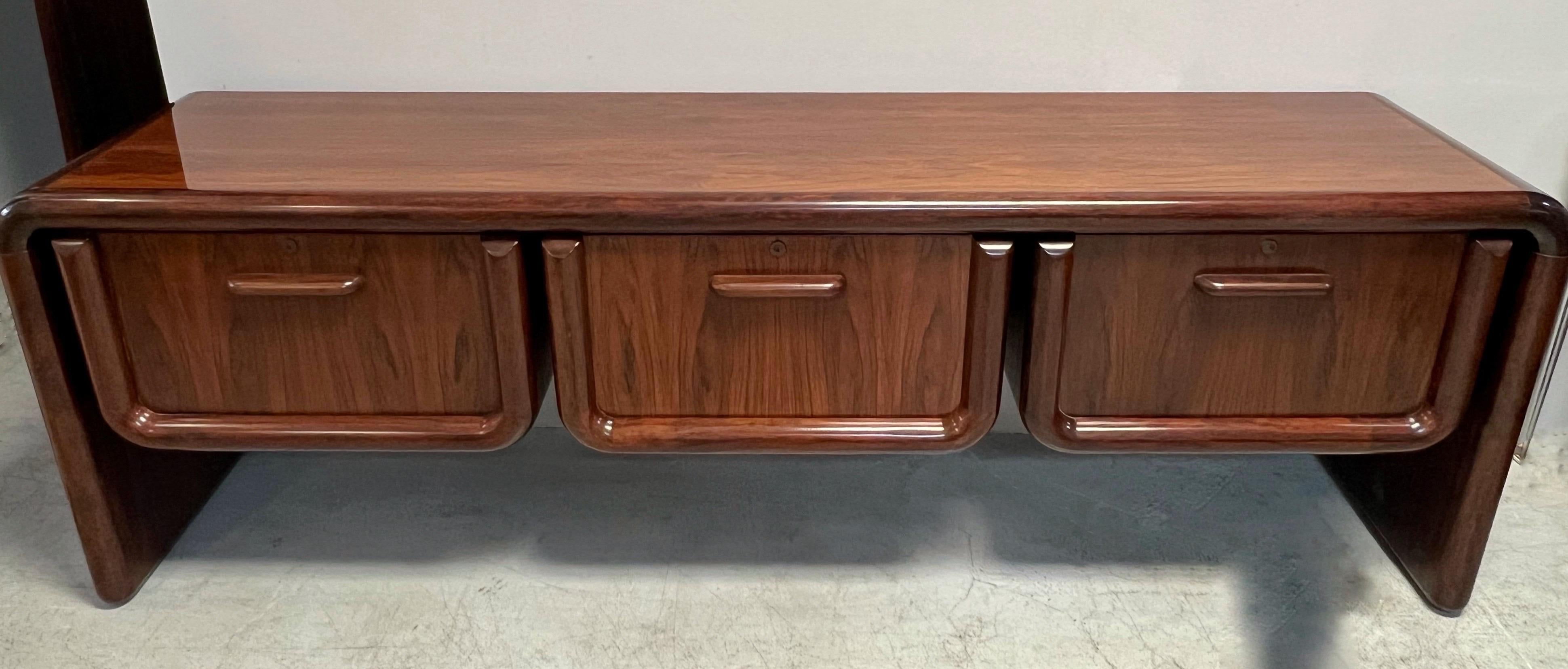 Danish Modern Dyrlund Rosewood Credenza Cabinet Sideboard For Sale 8