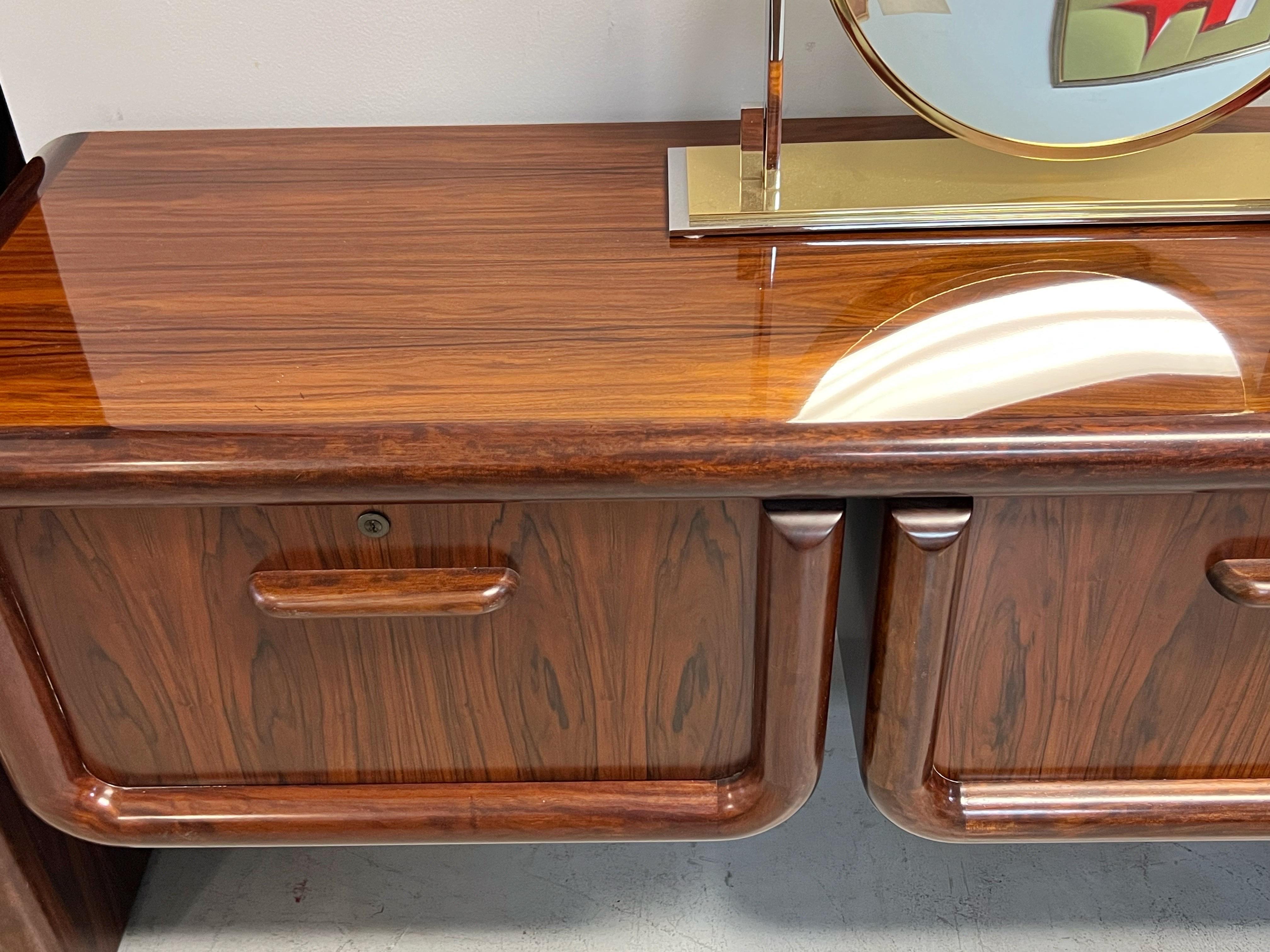 Late 20th Century Danish Modern Dyrlund Rosewood Credenza Cabinet Sideboard For Sale