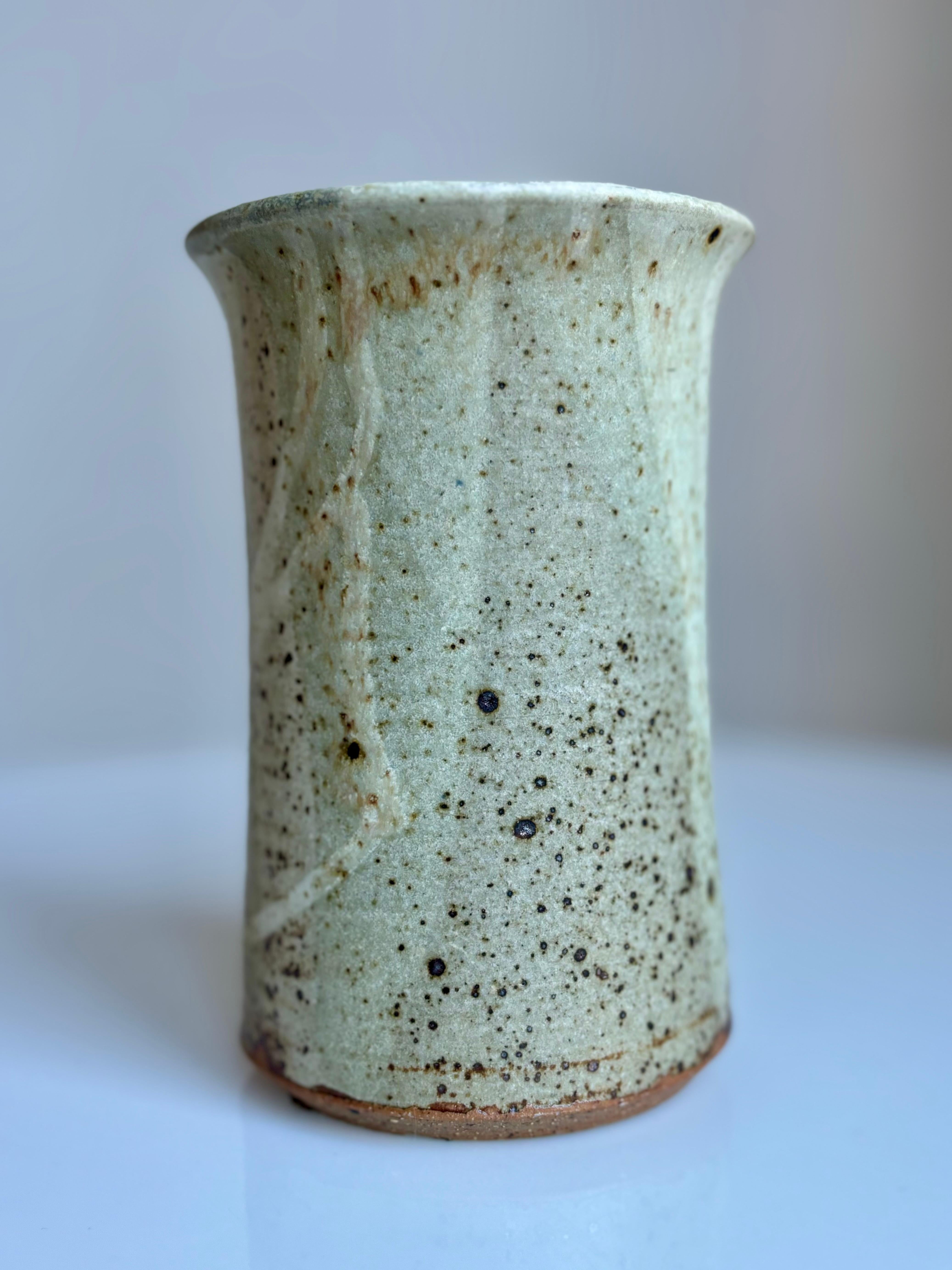 Danese Vaso moderno danese con smalto maculato color terra, anni '80 in vendita