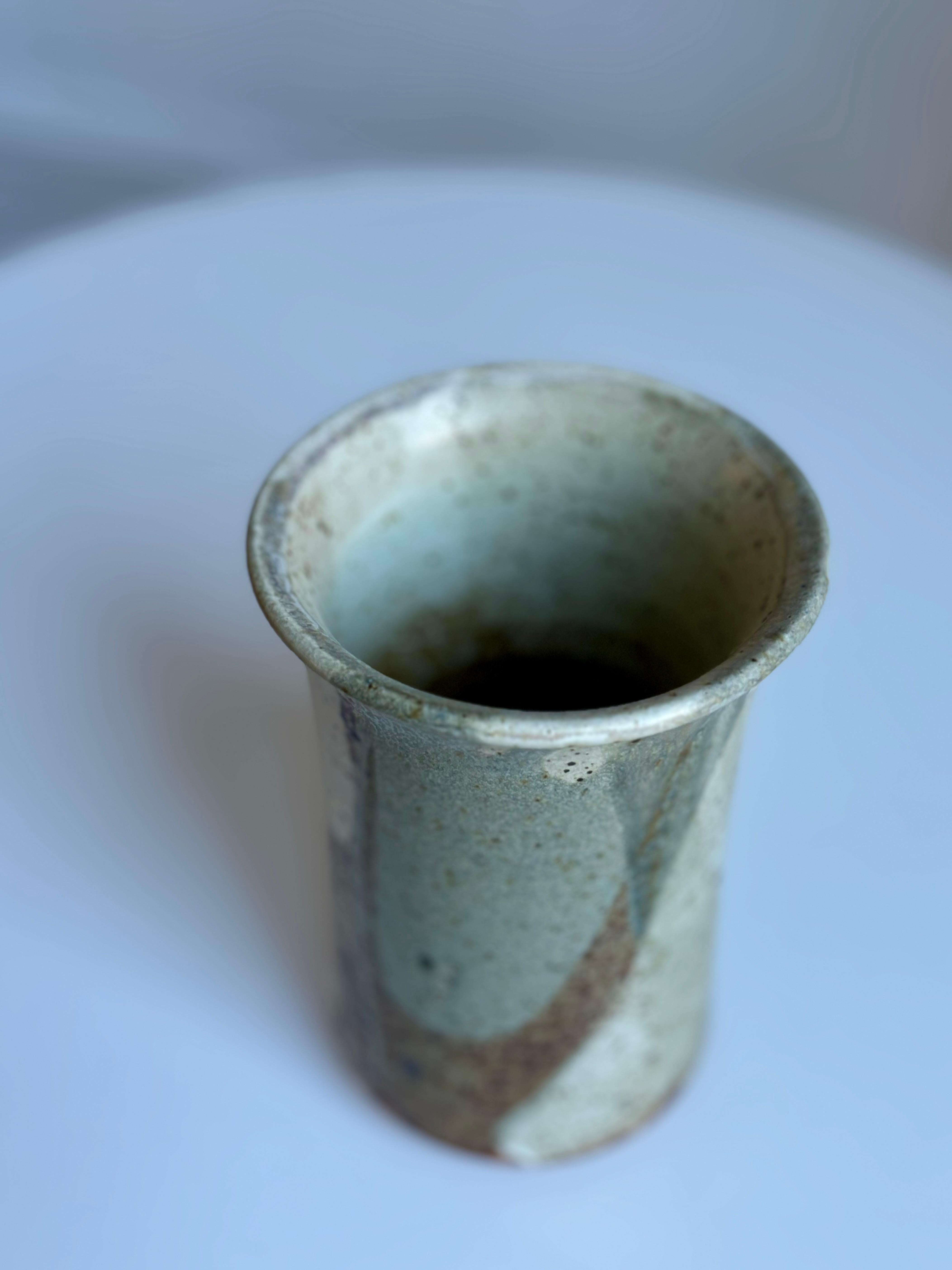 XX secolo Vaso moderno danese con smalto maculato color terra, anni '80 in vendita