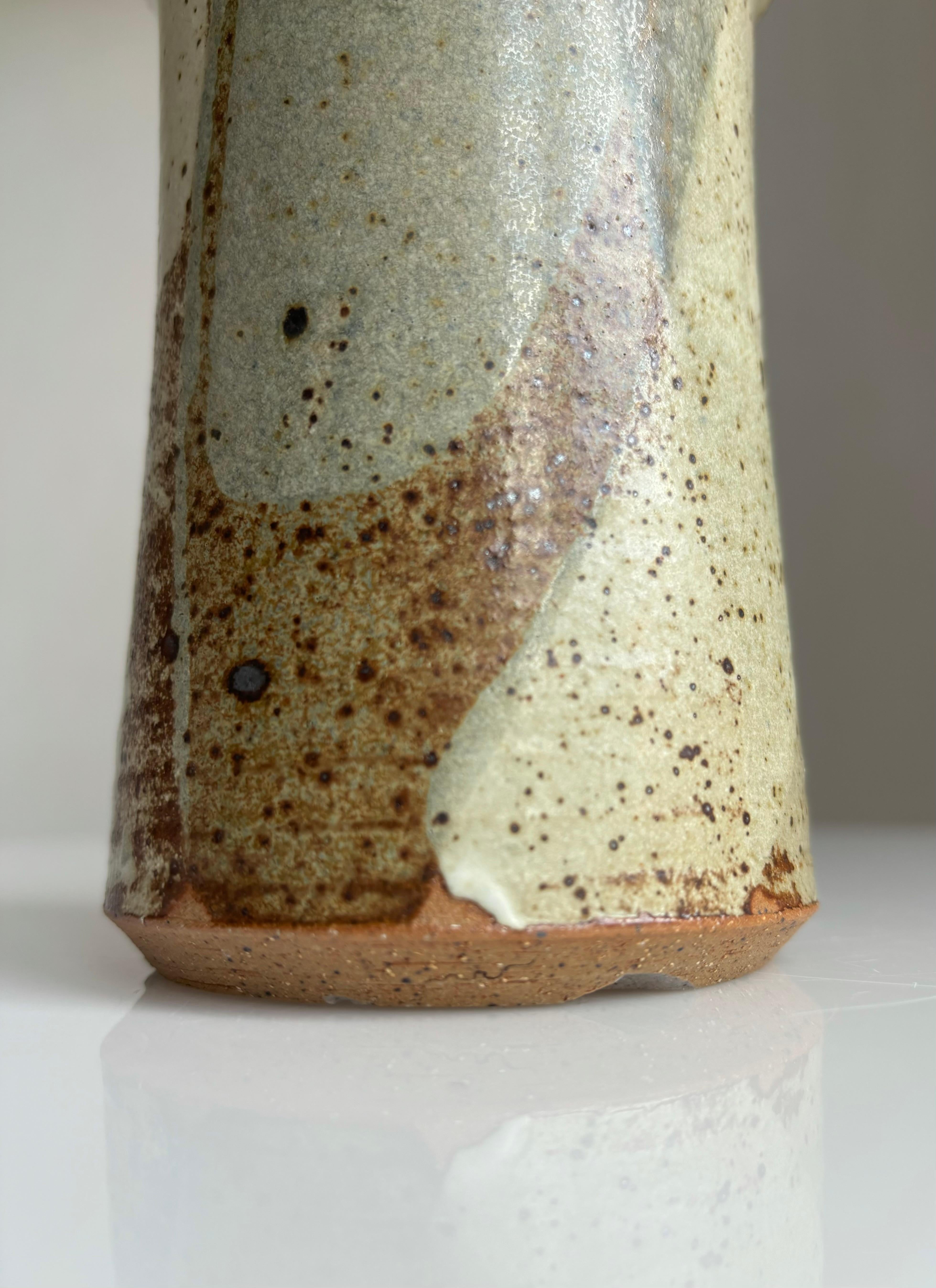 Ceramica Vaso moderno danese con smalto maculato color terra, anni '80 in vendita