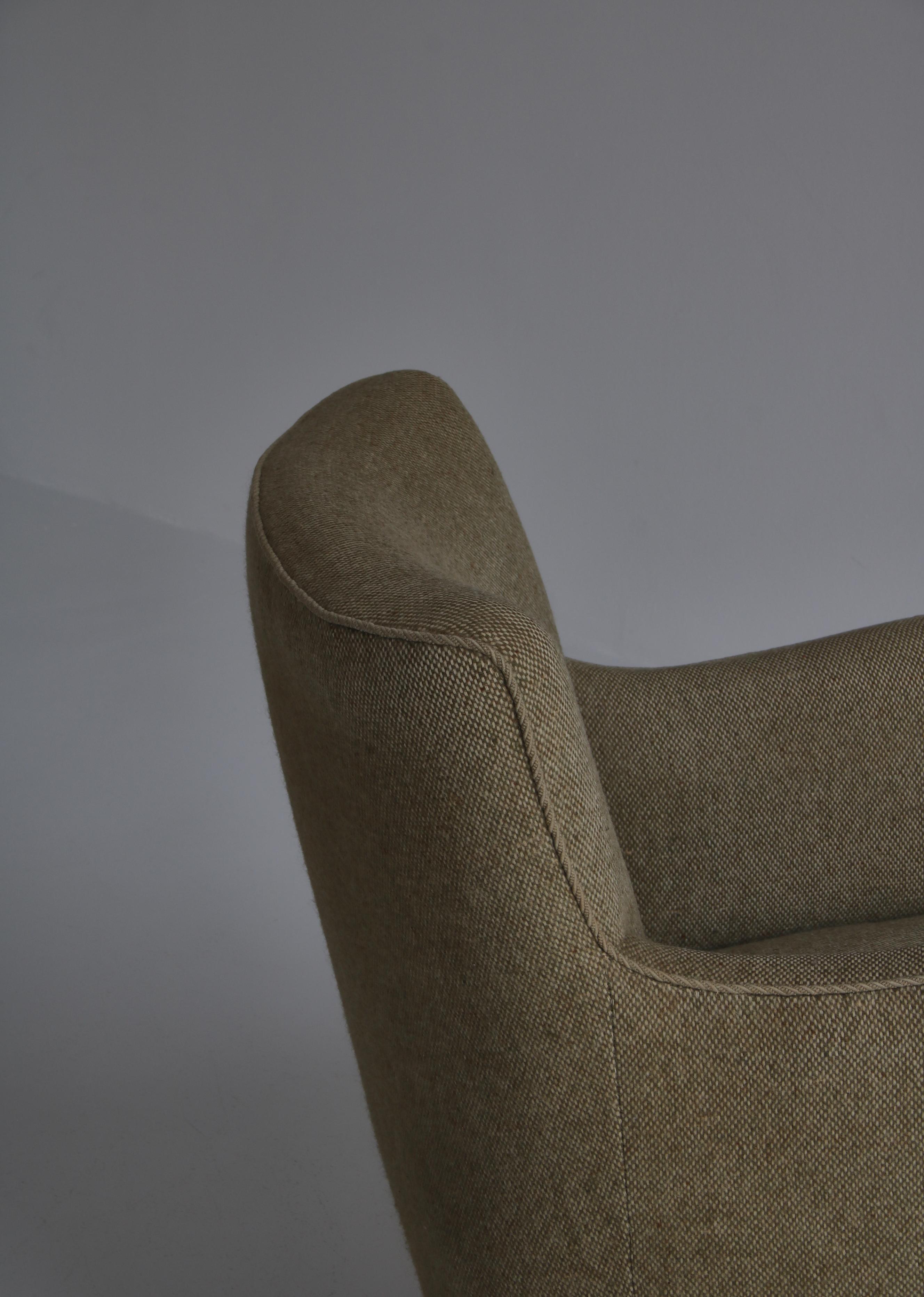 Danish Modern Easy Chair in Beech & Wool Upholstery by Hvidt & Mølgaard, 1950s For Sale 6