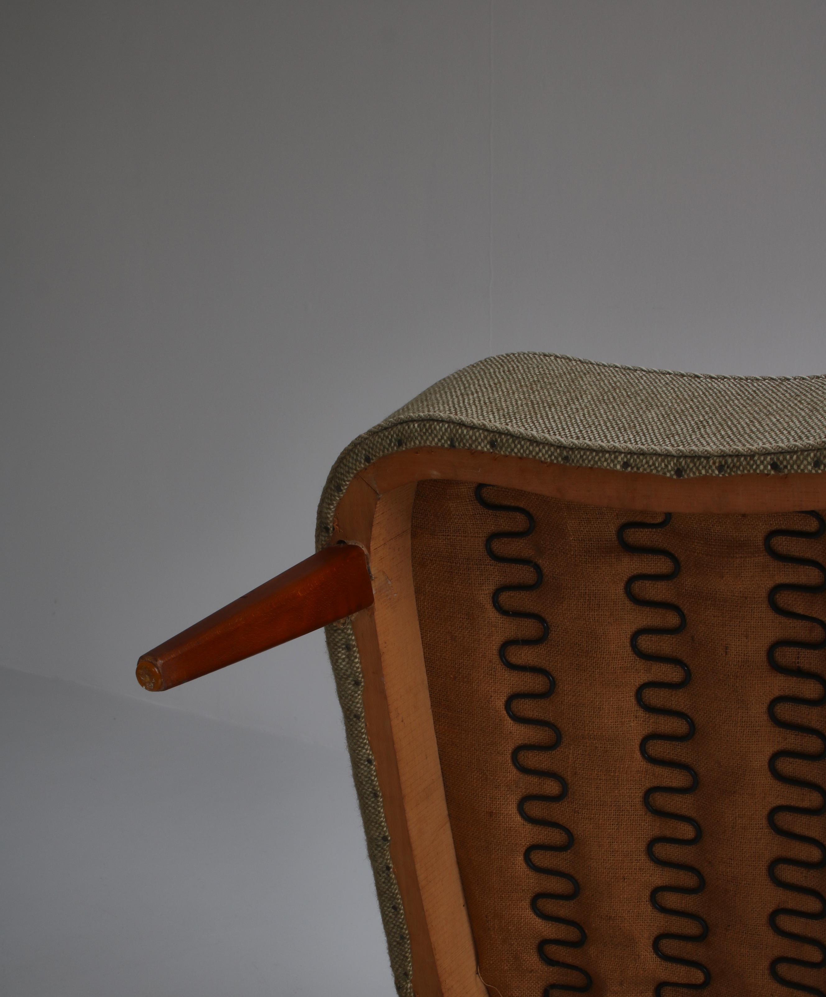 Danish Modern Easy Chair in Beech & Wool Upholstery by Hvidt & Mølgaard, 1950s For Sale 8