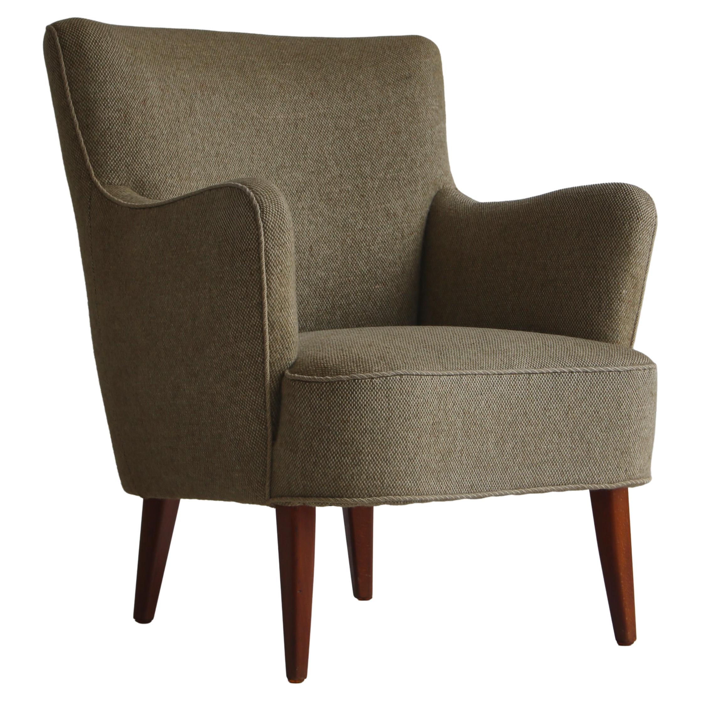 Danish Modern Easy Chair in Beech & Wool Upholstery by Hvidt & Mølgaard, 1950s