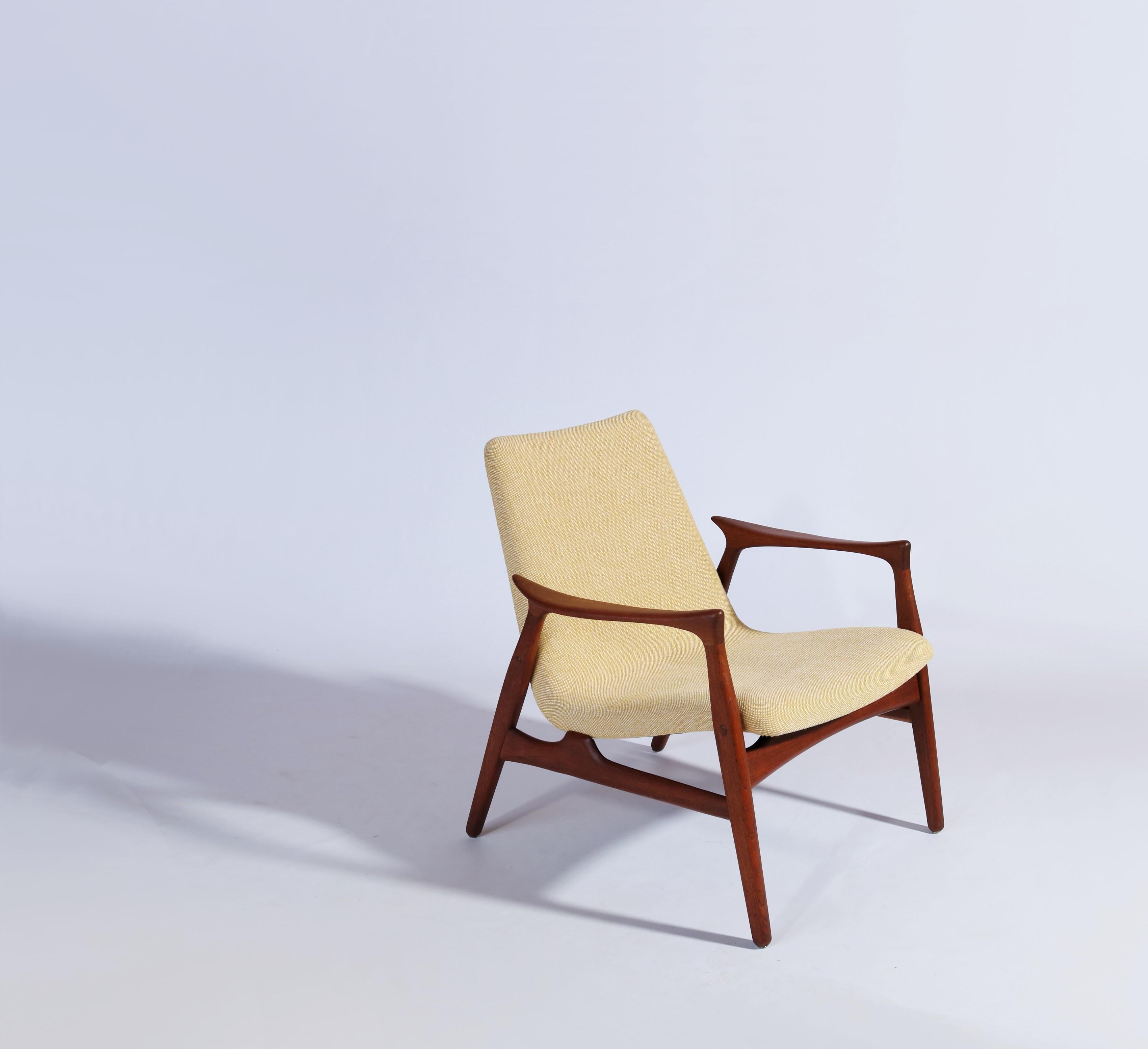 Mid-20th Century Danish Modern Easy Chair in Teak Wood by Arne Hovmand Olsen, Denmark, 1958