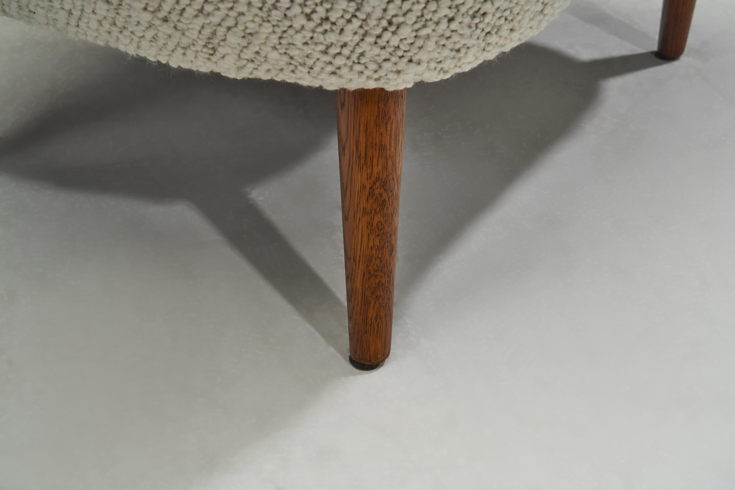 Danish Modern Easy Chair with Exotic Wood Arms and Oak Legs, Denmark 1950s For Sale 10