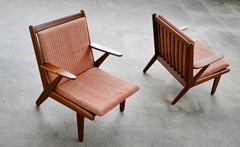 Dänische moderne Sessel aus Teakholz mit Lamellenlehne, 1950er Jahre