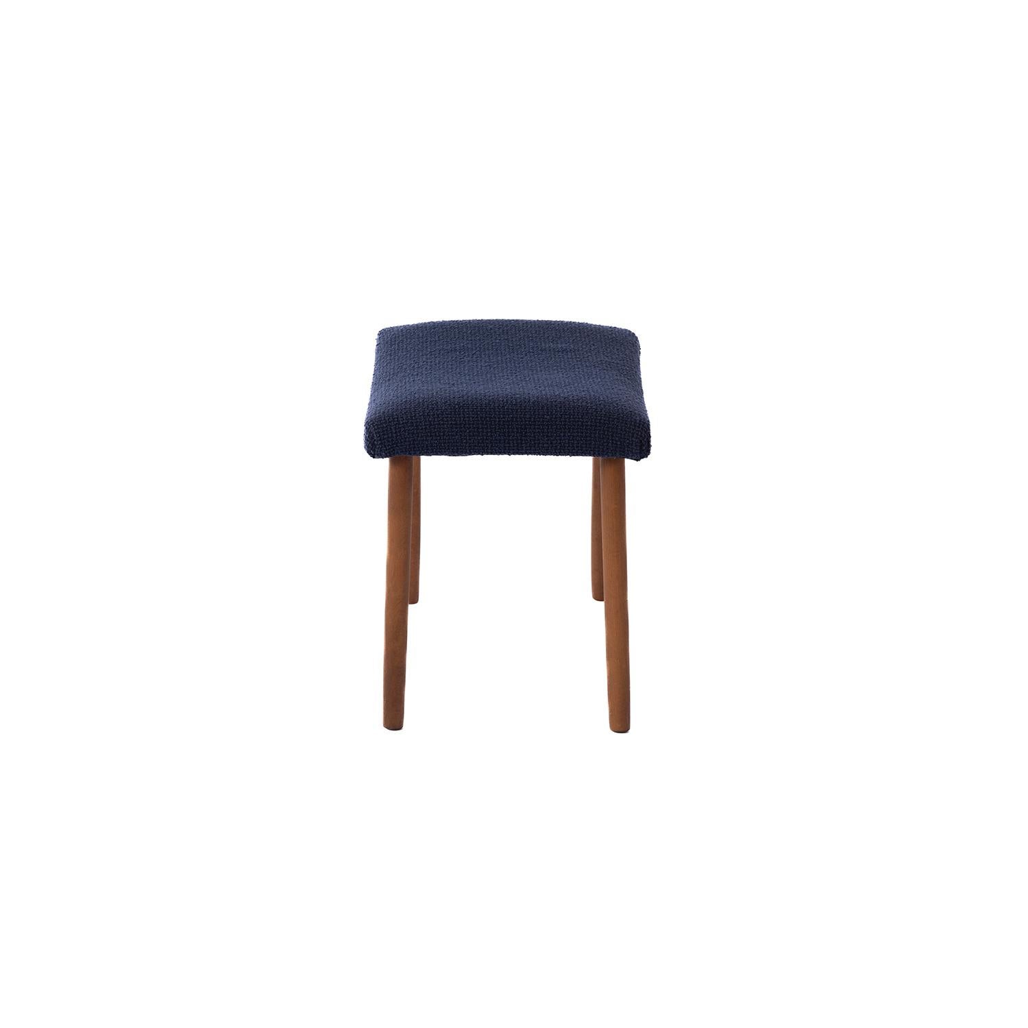 Scandinavian Modern Danish Modern Upholstered Footstool For Sale