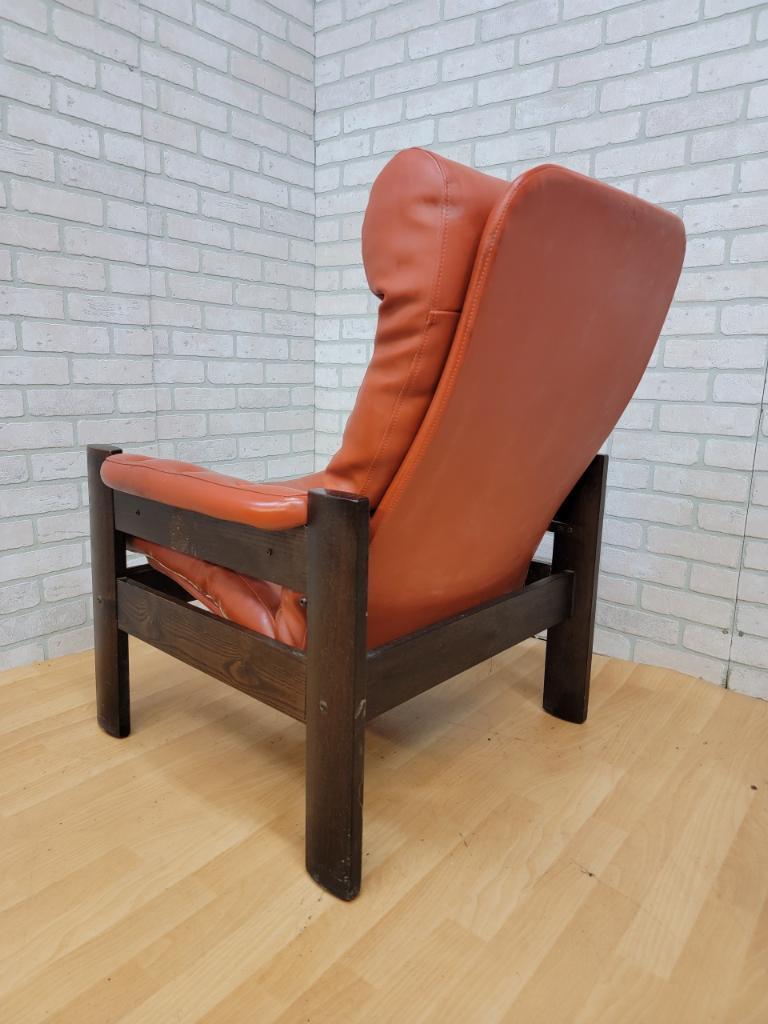 Leather Danish Modern Ekornes Sofa, Reclining Chair, Ottoman and Lounge Chair, Set 