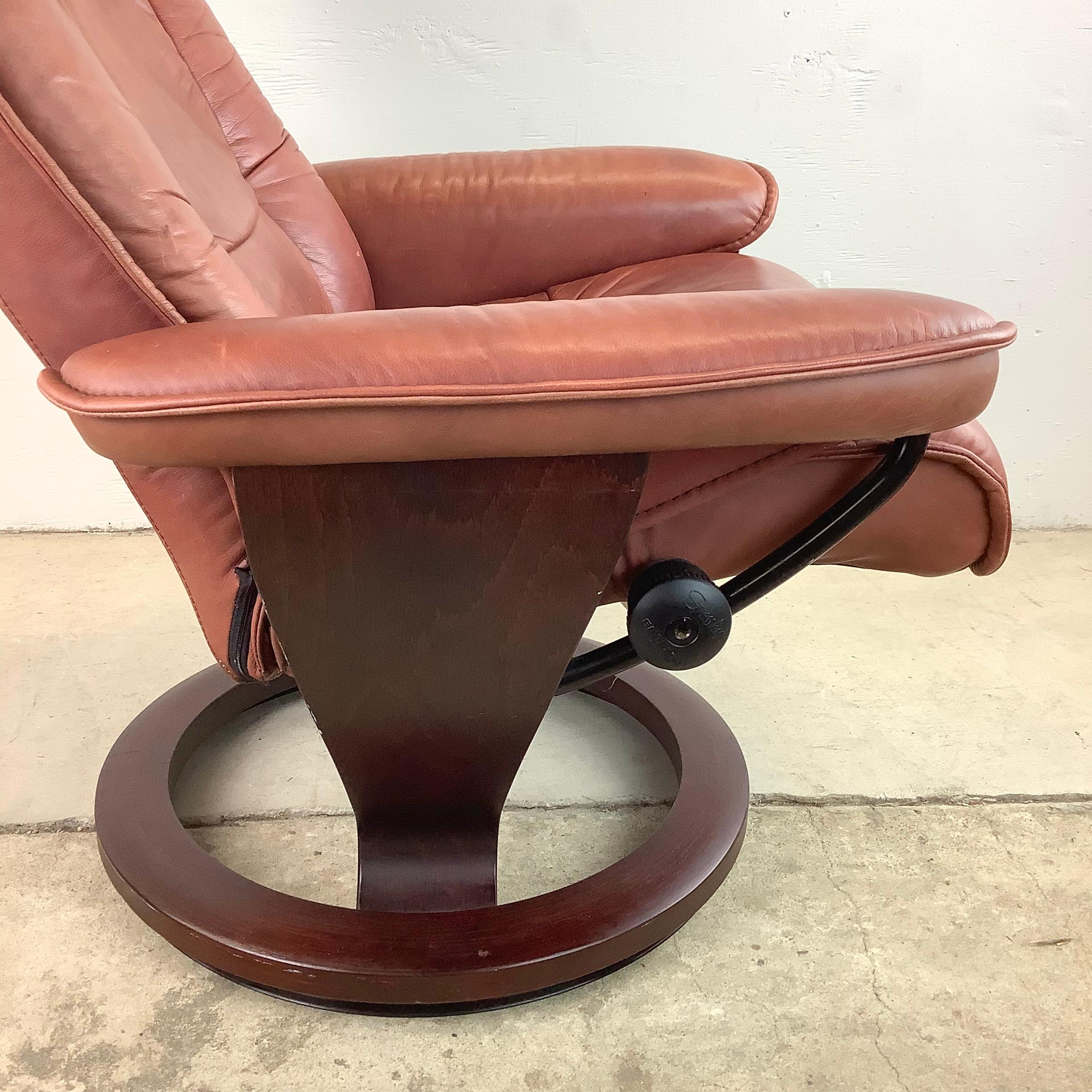 Danish Modern Ekornes Stressless “Admiral” Recliner With Ottoman 7