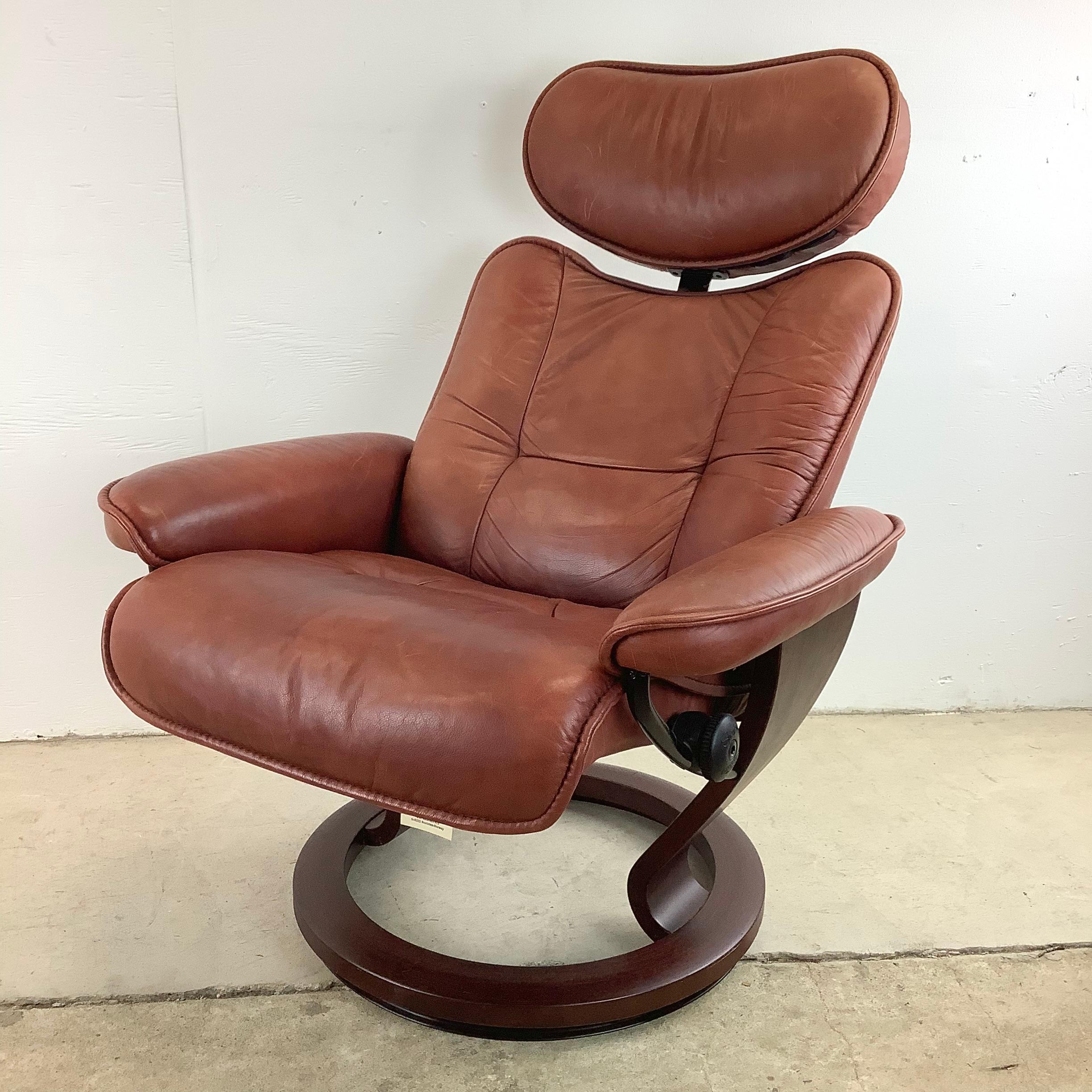 Scandinavian Modern Danish Modern Ekornes Stressless “Admiral” Recliner With Ottoman