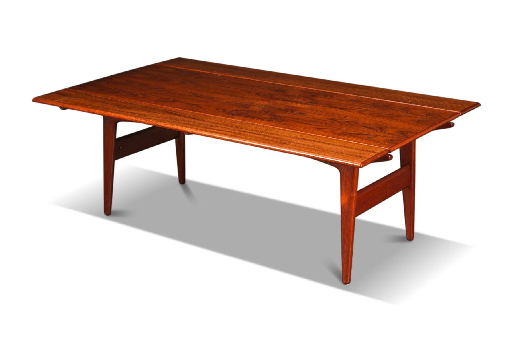 Danish Modern Elevation Coffee / Dining Table In Teak By Trioh In Excellent Condition In Berkeley, CA