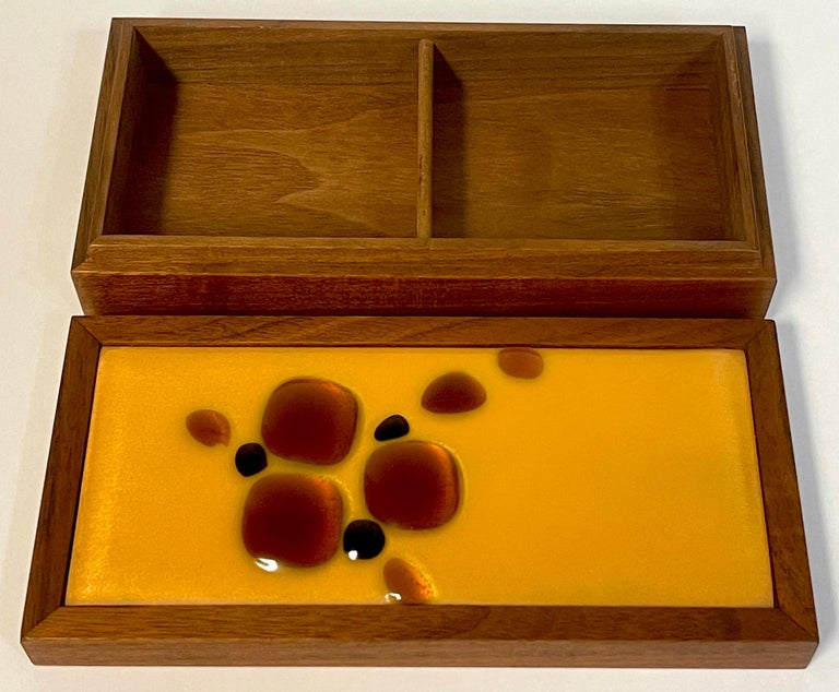Danish Modern Enameled Abstract Teak Table Box For Sale 1