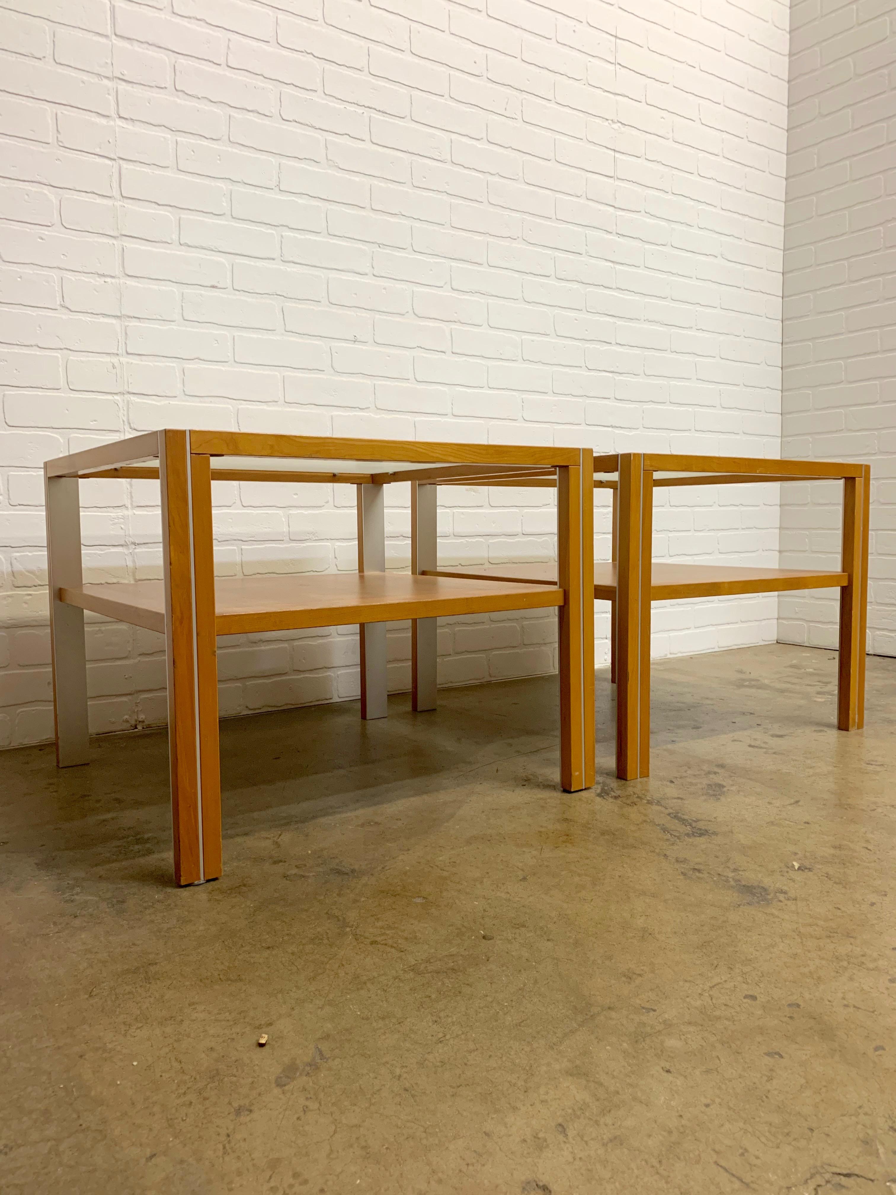 Glass Danish Modern End Tables by Gangsø Møbler