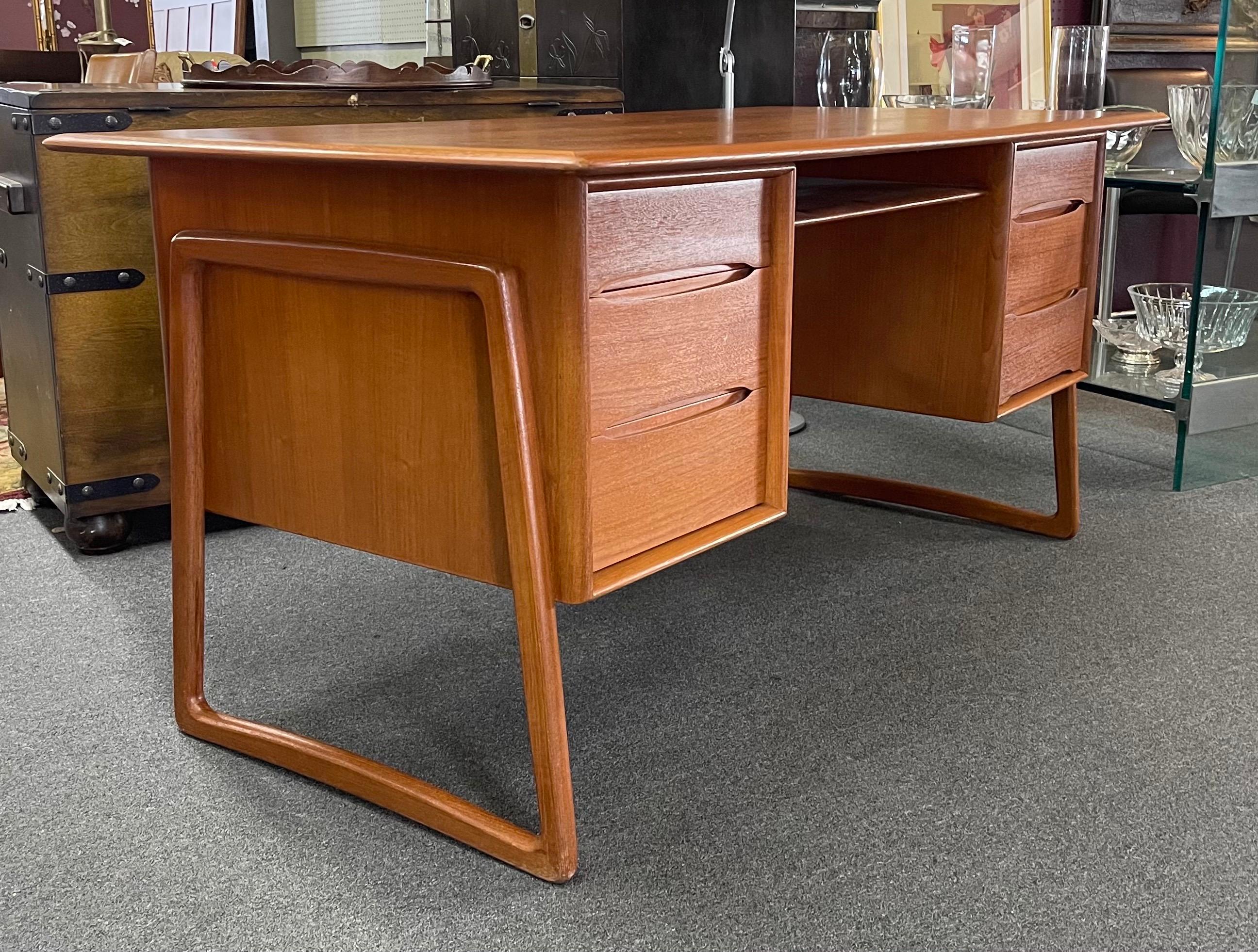 Danish Modern Executive Desk in Teak by Svend Aage Madsen for Sigurd Hansen 4