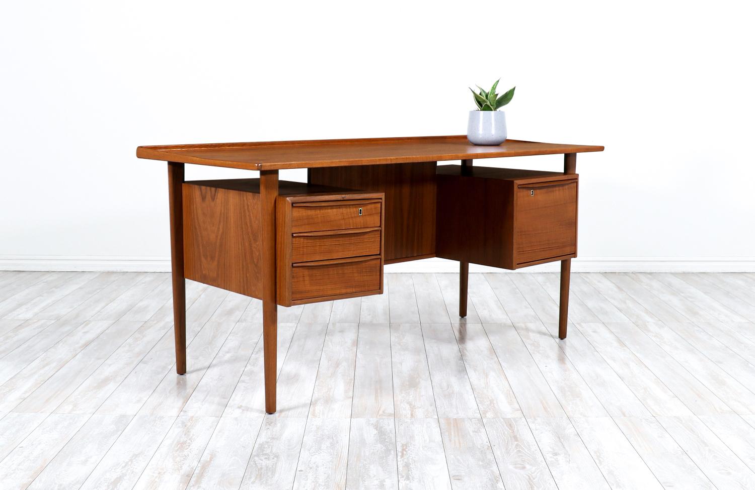 Mid-Century Modern Danish Modern Executive Desk with Floating-Top by Peter Lovig Nielsen