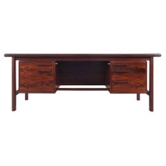 Danish Modern Executive Rosewood Desk by H.P. Hansen