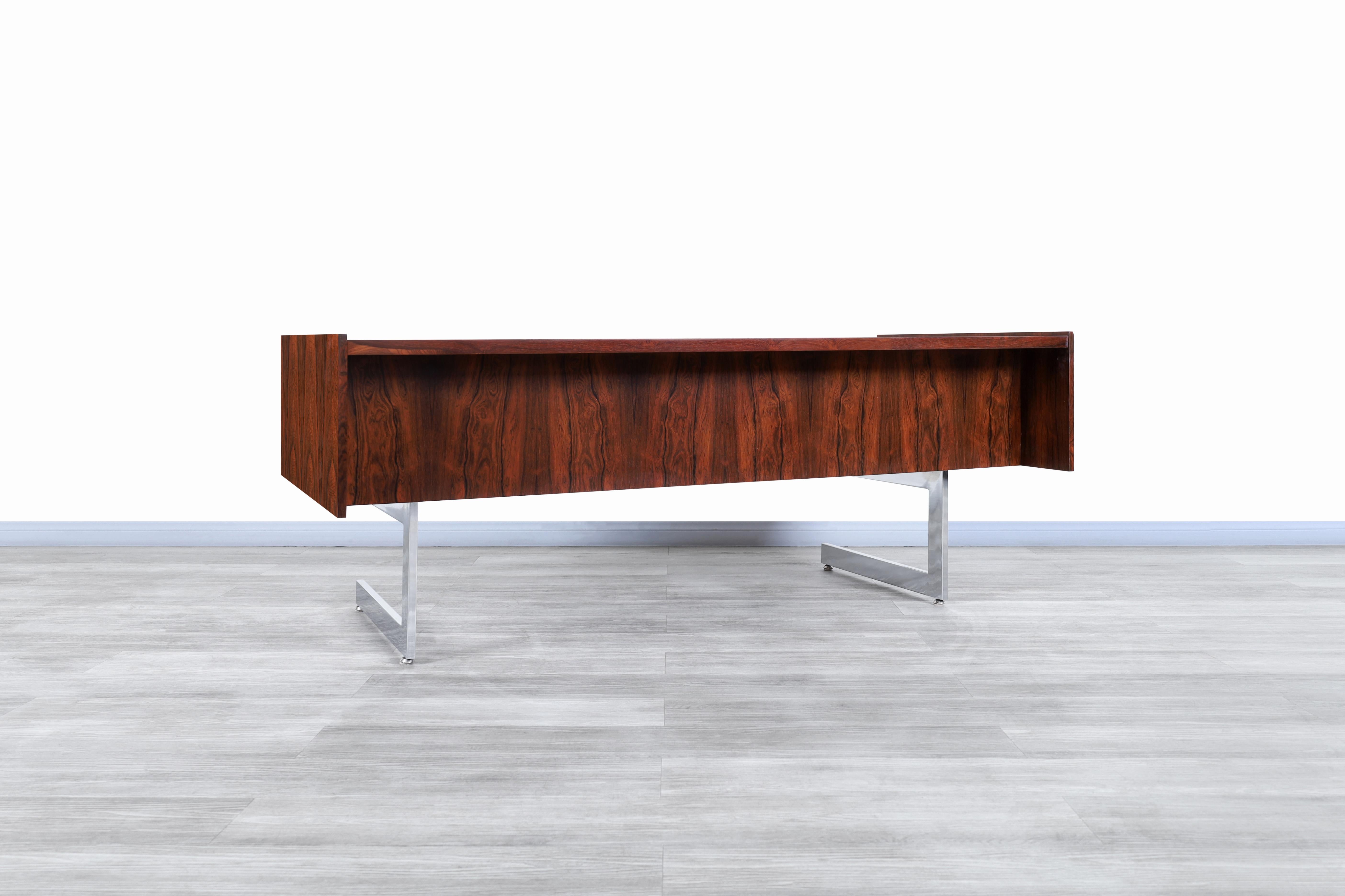 Danish Modern Executive Rosewood Desk 2